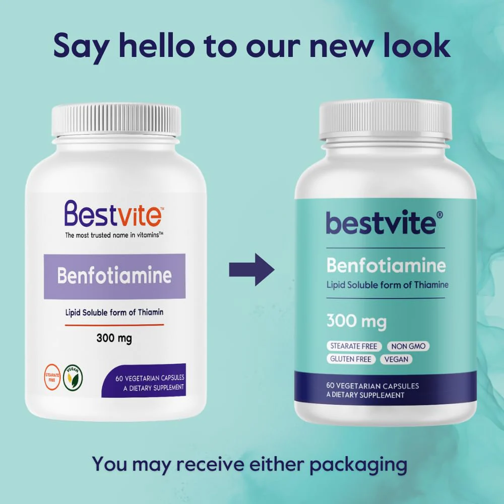 Benfotiamine 300mg (120 Vegetarian Capsules) (60x2) No Stearates - No Silicon Dioxide - Vegan - Non GMO - Gluten Free - Image 5