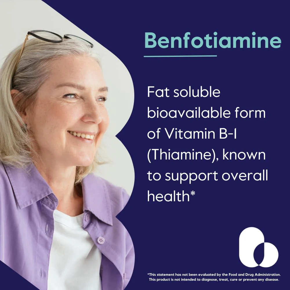 Benfotiamine 300mg (120 Vegetarian Capsules) (60x2) No Stearates - No Silicon Dioxide - Vegan - Non GMO - Gluten Free - Image 7