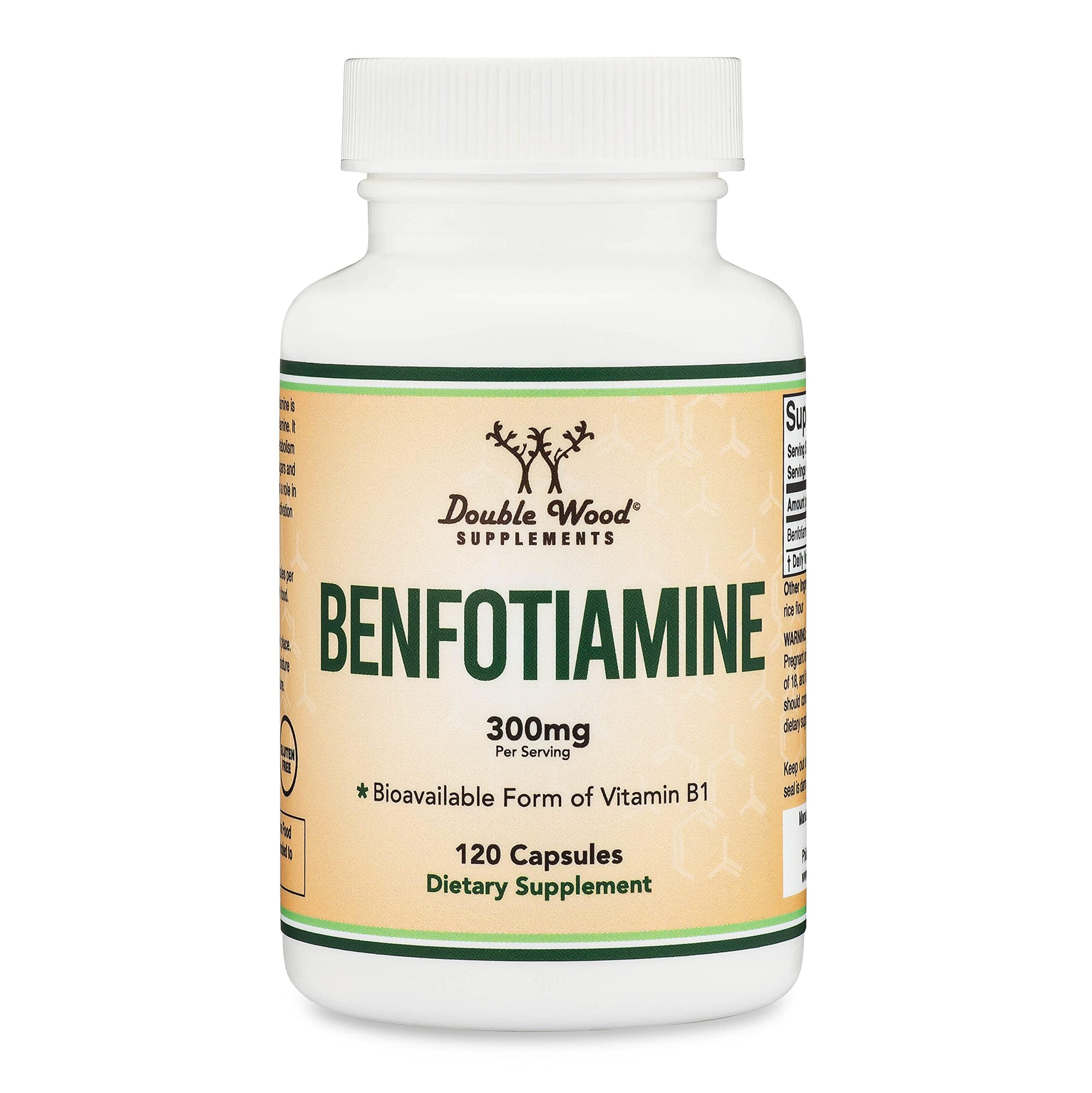 Benfotiamine 300mg Servings (Third Party Tested, 120 Capsules, 150mg Per Cap) Non-GMO, to Boost Thiamine B1 Levels (More Absorbable Than Thiamine, Fat Soluble) by Double Wood - Image 5
