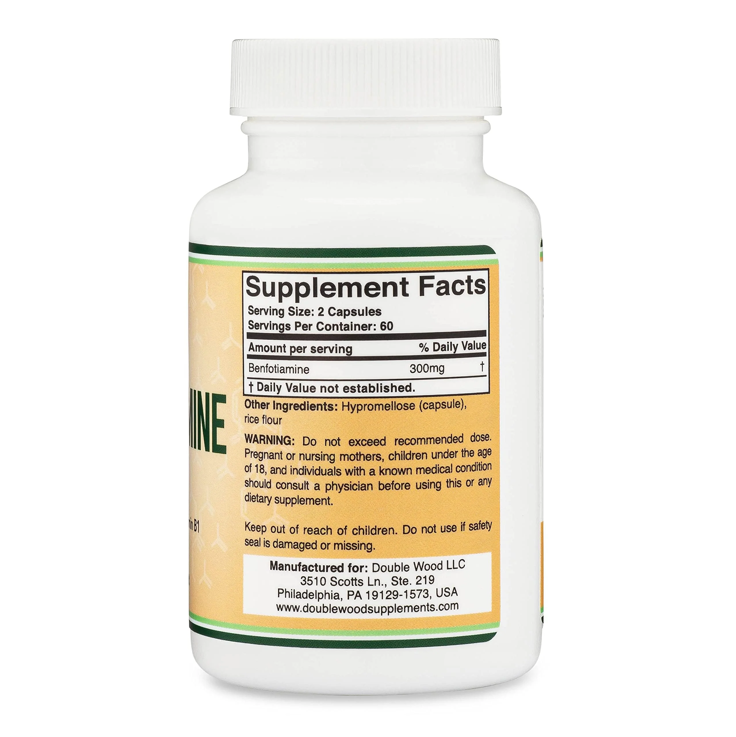 Benfotiamine 300mg Servings (Third Party Tested, 120 Capsules, 150mg Per Cap) Non-GMO, to Boost Thiamine B1 Levels (More Absorbable Than Thiamine, Fat Soluble) by Double Wood - Image 7