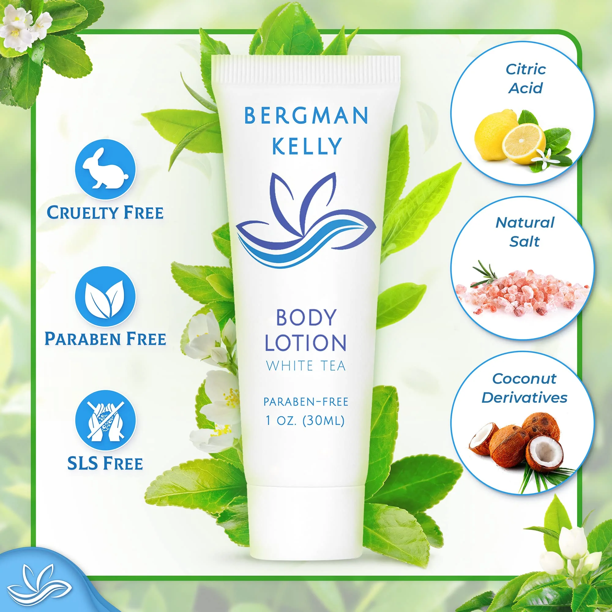 BERGMAN KELLY - Travel Size Lotion - 1 fl oz, 200 PK, White Tea - Delight Your Guests with Invigorating and Refreshing Body Lotion - Quality Mini and Small Size Guest Hotel Toiletries in Bulk - Image 5