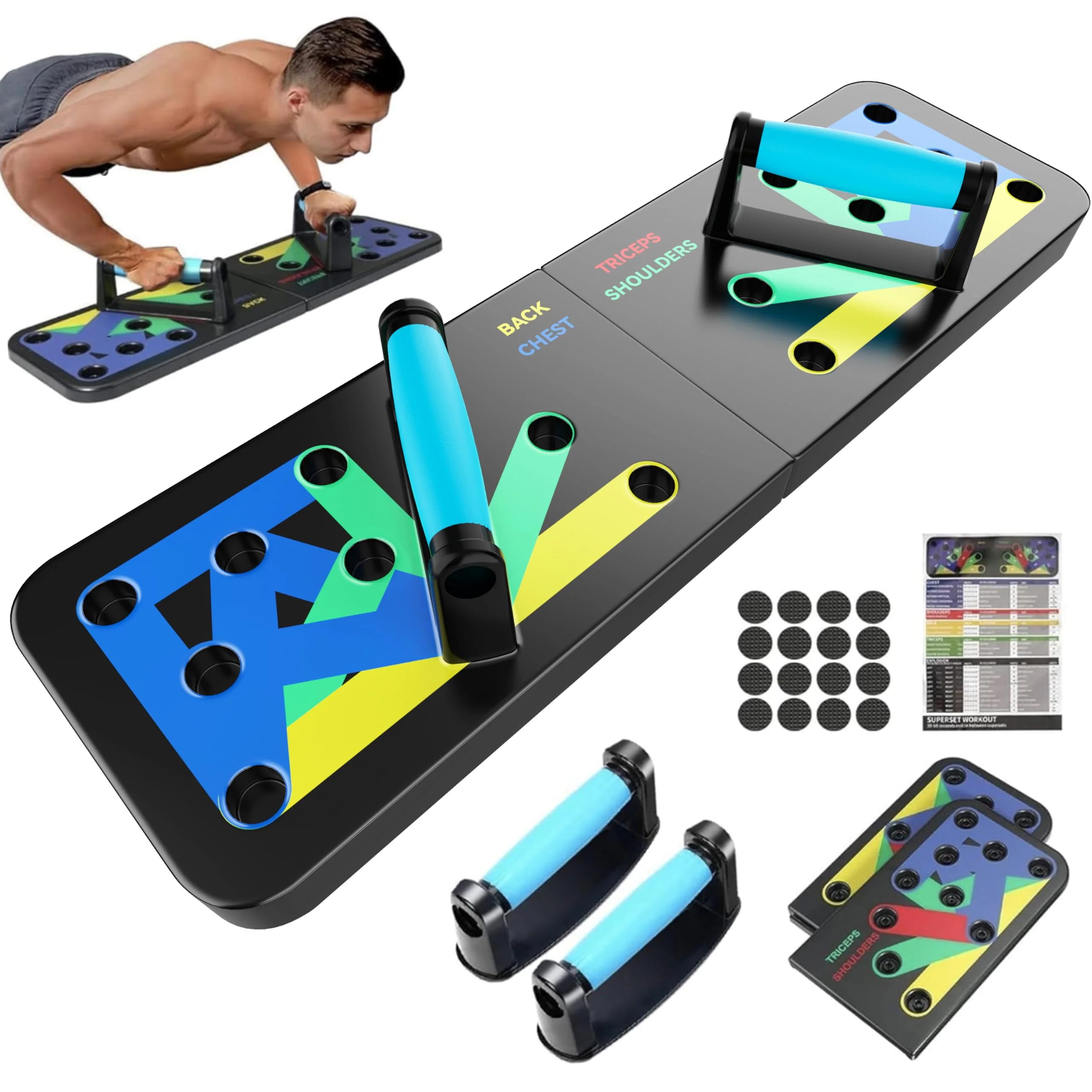 Berleng Push Up Board. 28 in 1 Pushups Fitness Stands Push Up Handles for Floor Portable Strength Training Home Gym at Home Workout Equipment for Man and Women