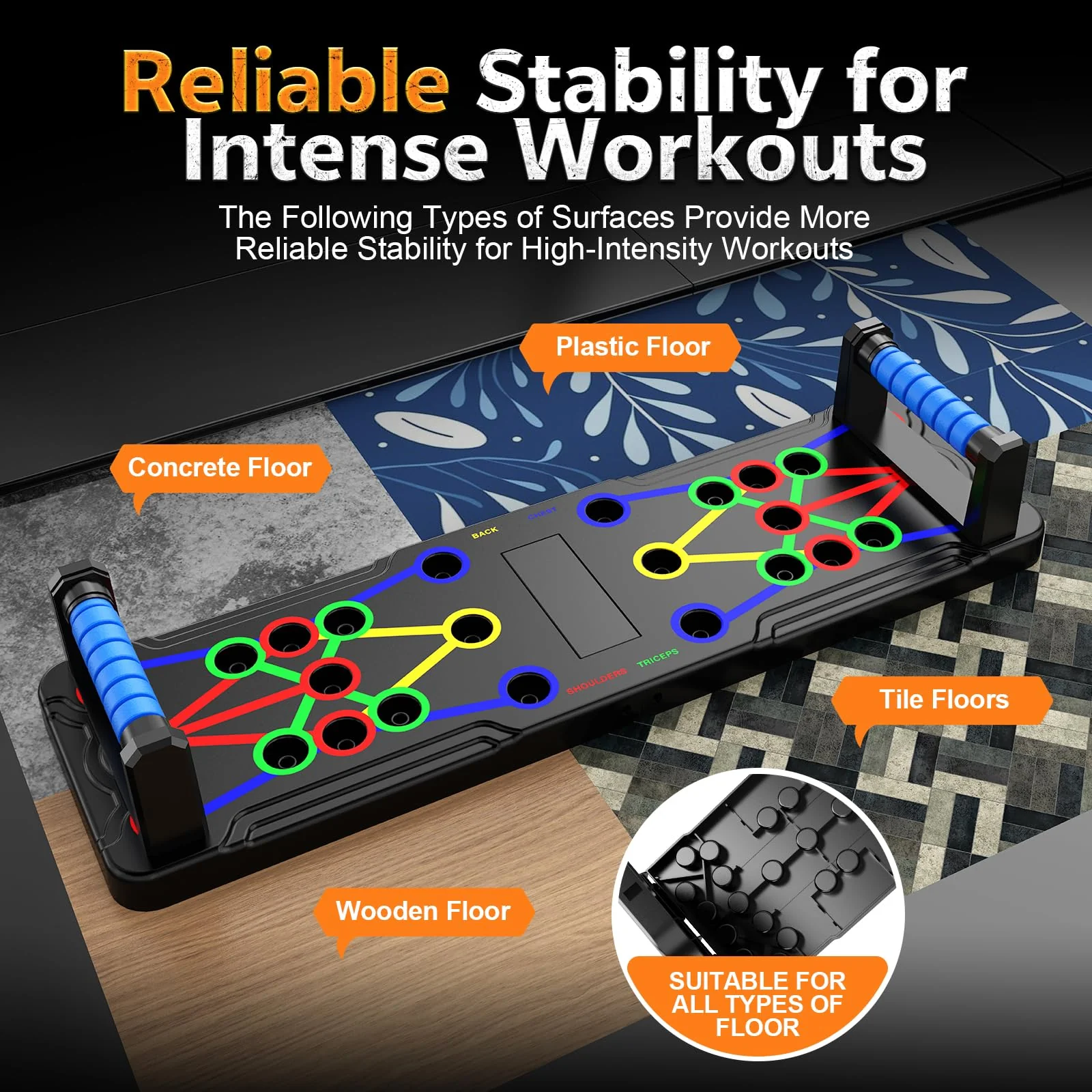 Berleng Push Up Board - 36-in-1 Foldable Pushup Fitness Stand for Portable Strength Training. Rugged, Stable Equipment for Home Gym Workout for Men & Women - Image 4