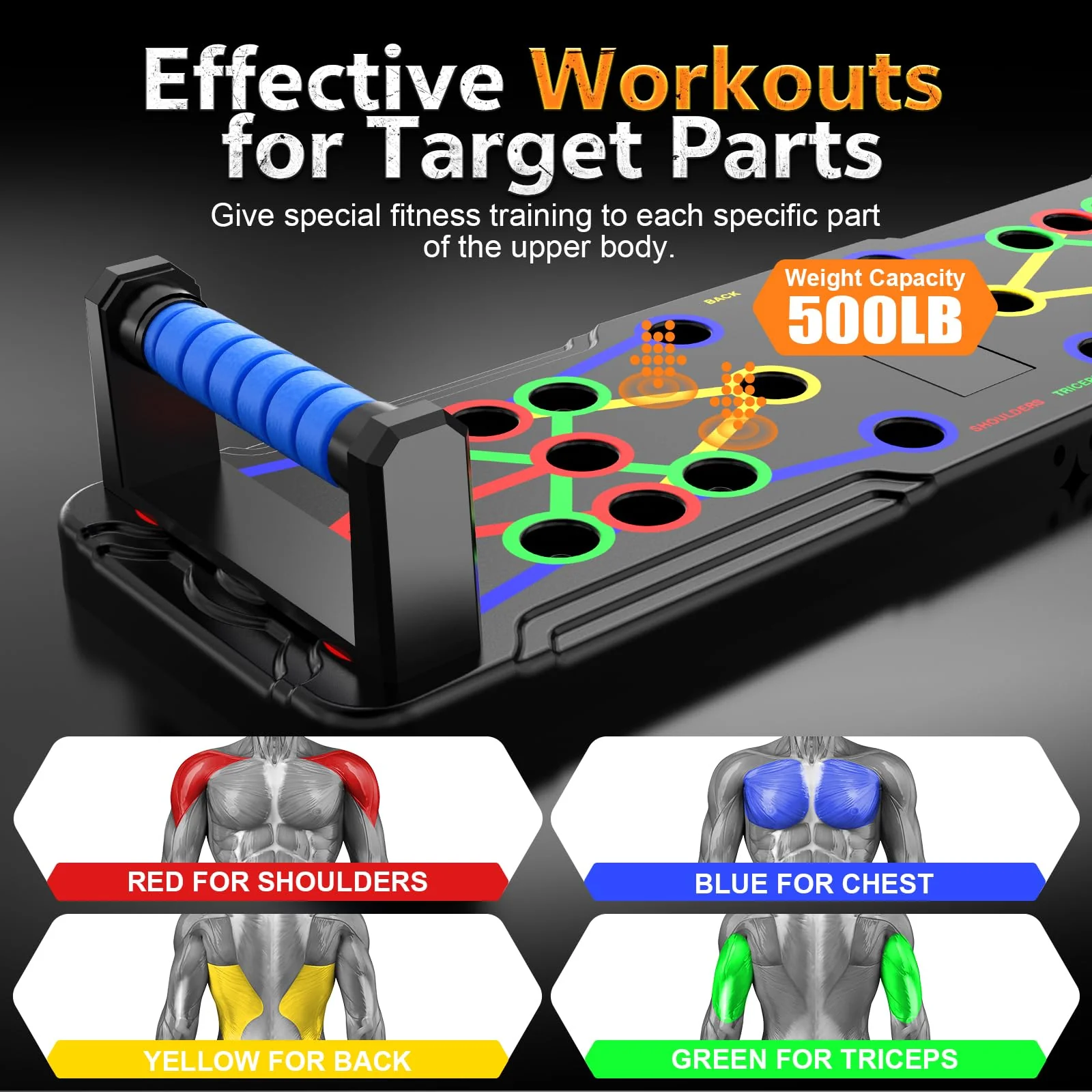 Berleng Push Up Board - 36-in-1 Foldable Pushup Fitness Stand for Portable Strength Training. Rugged, Stable Equipment for Home Gym Workout for Men & Women - Image 5