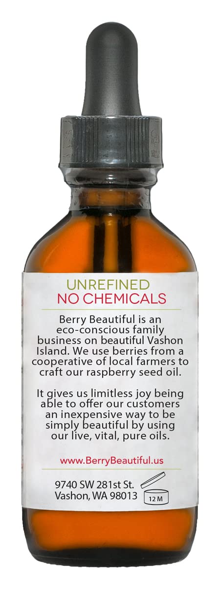 Berry Beautiful 100% Pure Red Raspberry Seed Oil – 2 fl oz | Sustainably Cold-Pressed from Northwest Co-op Raspberries - Image 3