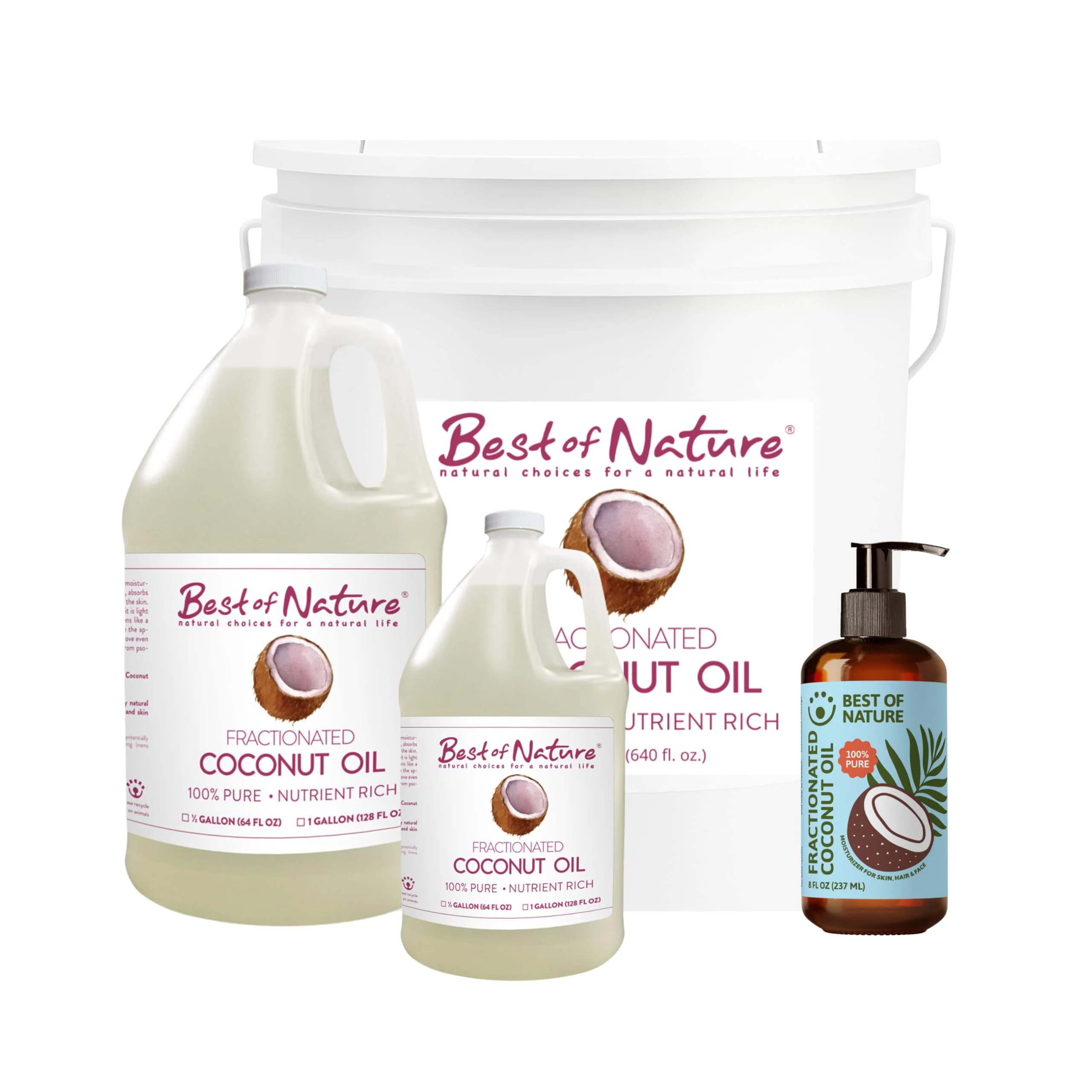 Best of Nature 100% Pure Fractionated Coconut Oil - Natural Massage Oil, Unscented Moisturizer for Men and Women, for Skincare and Hair Care, Carrier for Essential Oils, Gallon (128 fl oz) - Image 3