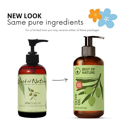 Best of Nature 100% Pure Olive Massage & Body Oil – Cold Pressed, Natural & Unscented Moisturizer for Skin, Hair & Bath, 8 fl oz - Image 4