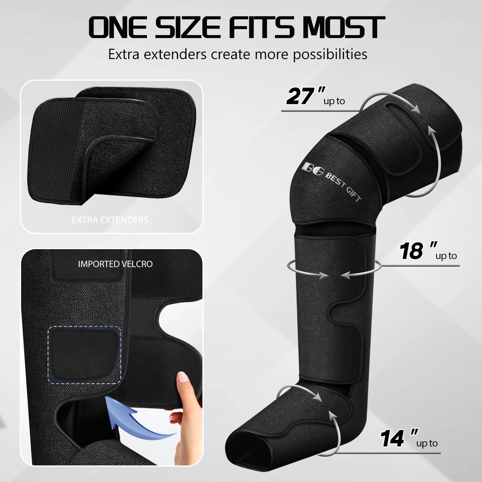 Bestgift Christmas Gifts for Men, Women, Mom, Dad, Mother's Day, Father's Day, Air Compression Massager with Heat for Foot, Leg, Calf, Thigh, Knee, Helpful for Muscle Fatigue, Cramps, Swelling, Edema - Image 5