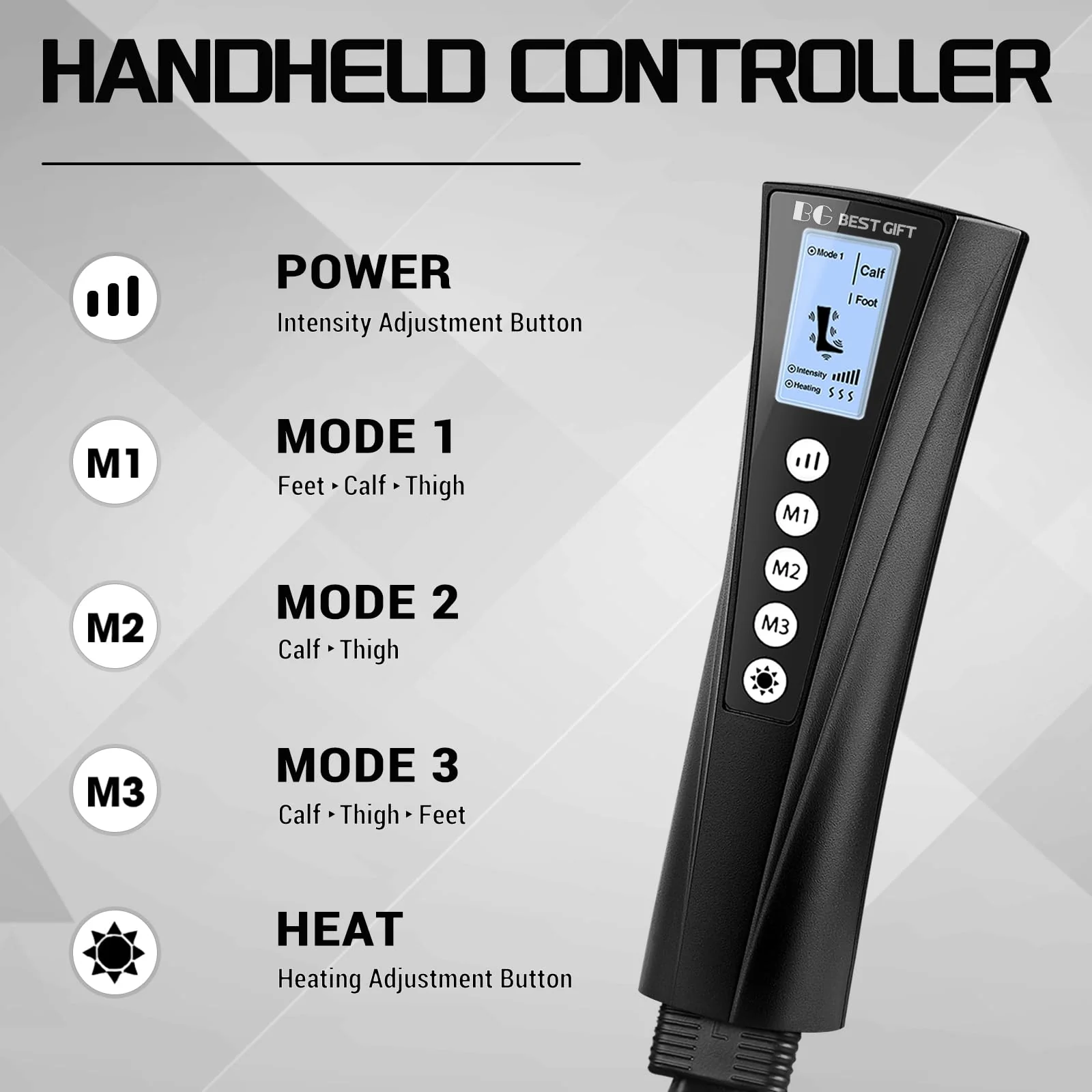Bestgift Christmas Gifts for Men, Women, Mom, Dad, Mother's Day, Father's Day, Air Compression Massager with Heat for Foot, Leg, Calf, Thigh, Knee, Helpful for Muscle Fatigue, Cramps, Swelling, Edema - Image 9