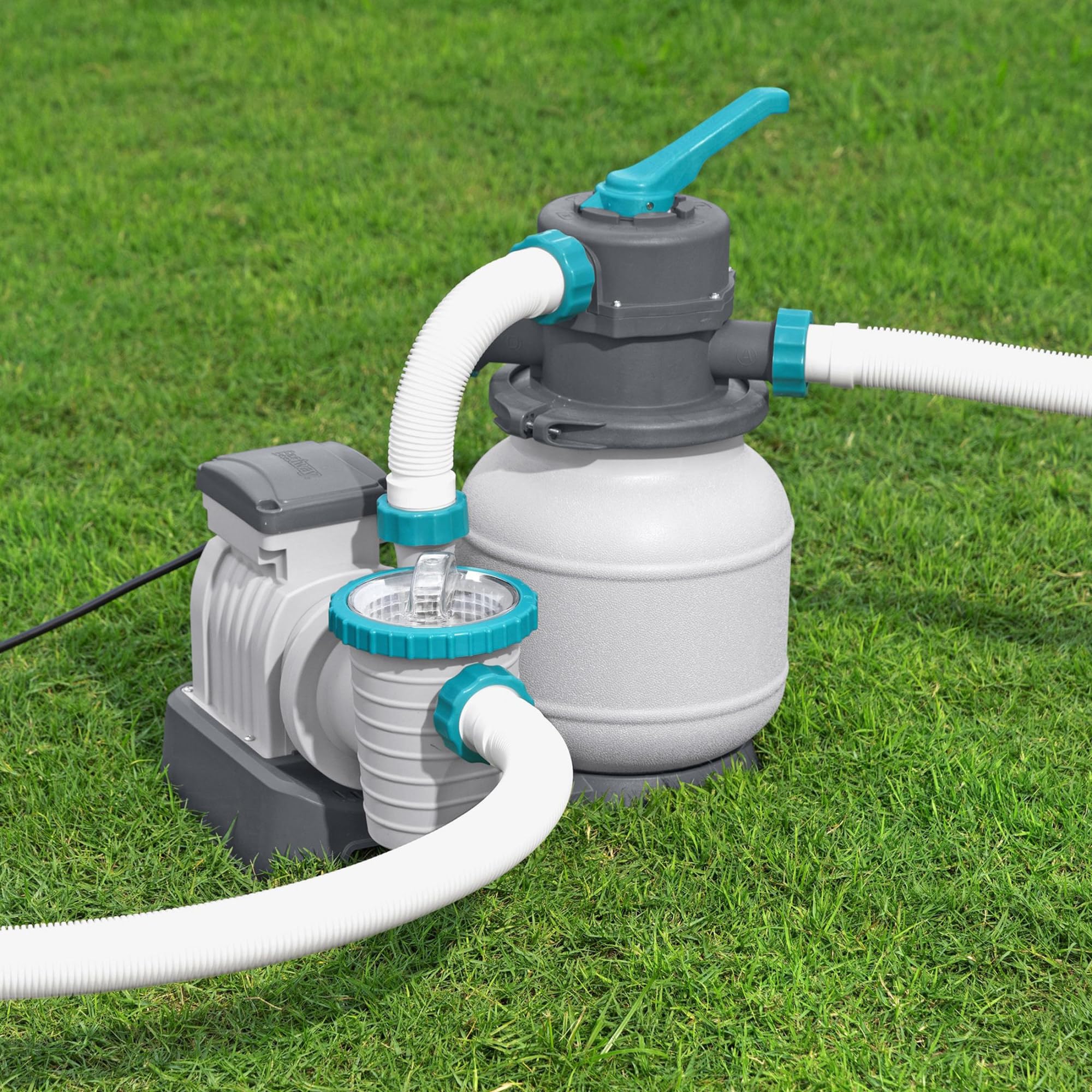 Bestway 1,500 Gallon Sand Filter Pump for 300 to 11,200 Gallon Above Ground Outdoor Swimming Pools with ChemConnect Clean Water Dispenser - Image 6