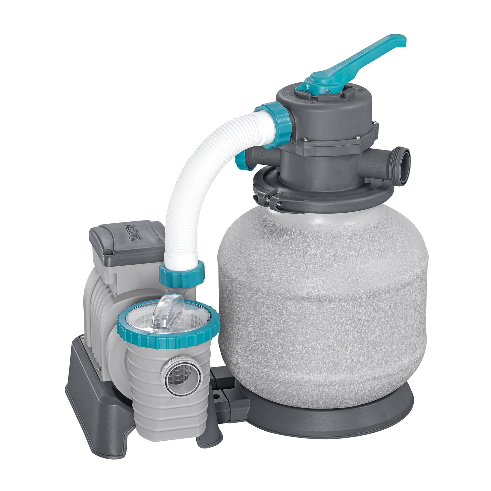 Bestway 2,200 Gallon Sand Filter Pool Pump for Above Ground Swimming Pools up to 14,400 Gallons with Pre-Filter Strainer Basket & Valve Adapter Set - Image 3