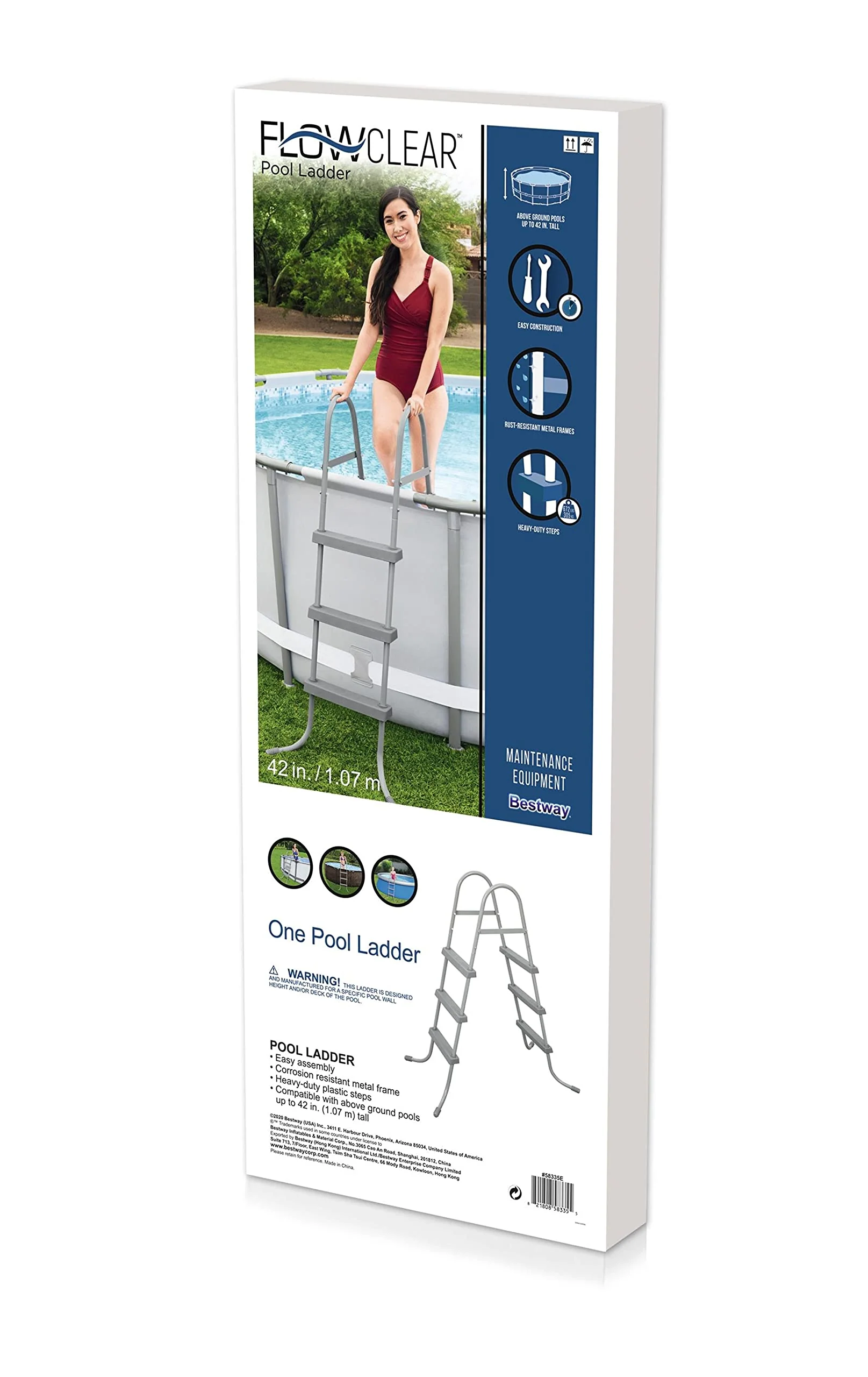 Bestway 58335E-BW 42 Inch Flowclear Above Ground Pool Ladder - Image 7