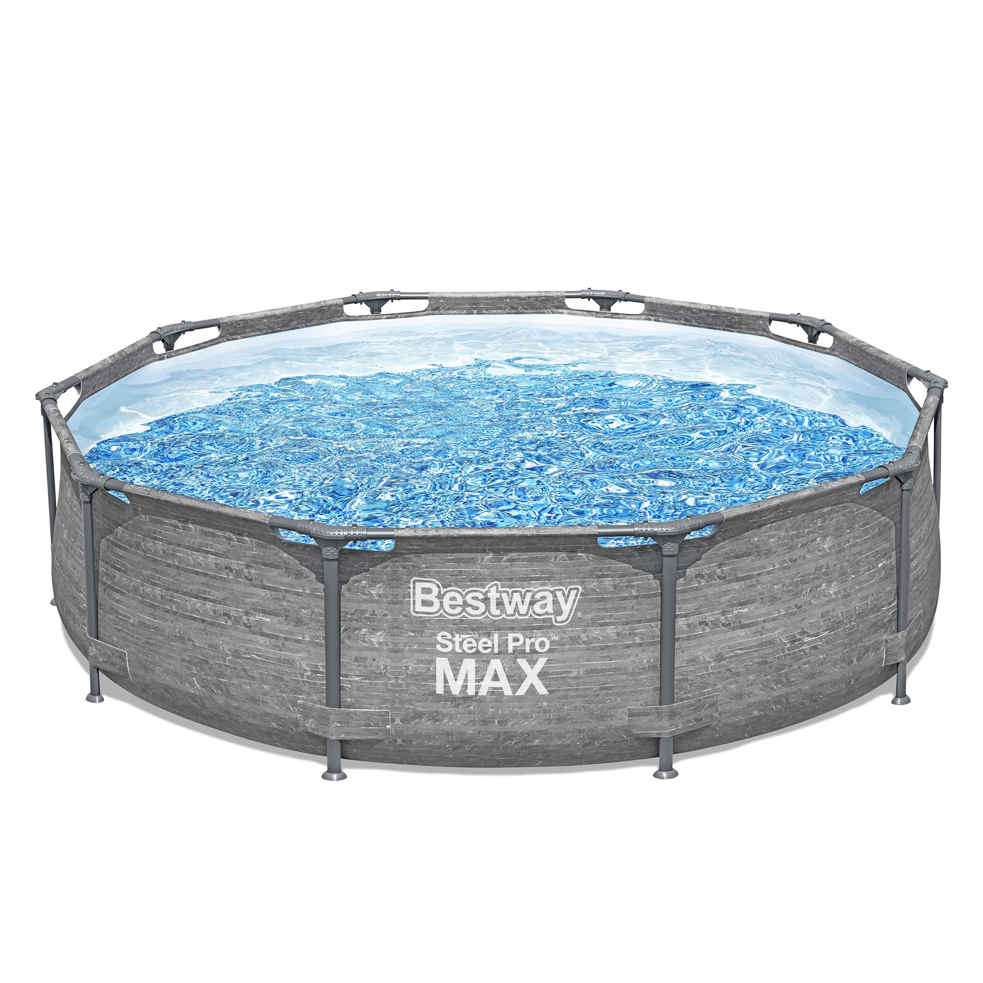 Bestway Steel Pro MAX 10' x 30" Above Ground Pool, Round Metal Frame Outdoor Swimming Pool Set with Filter Pump, Stacked Stone Print - Image 3
