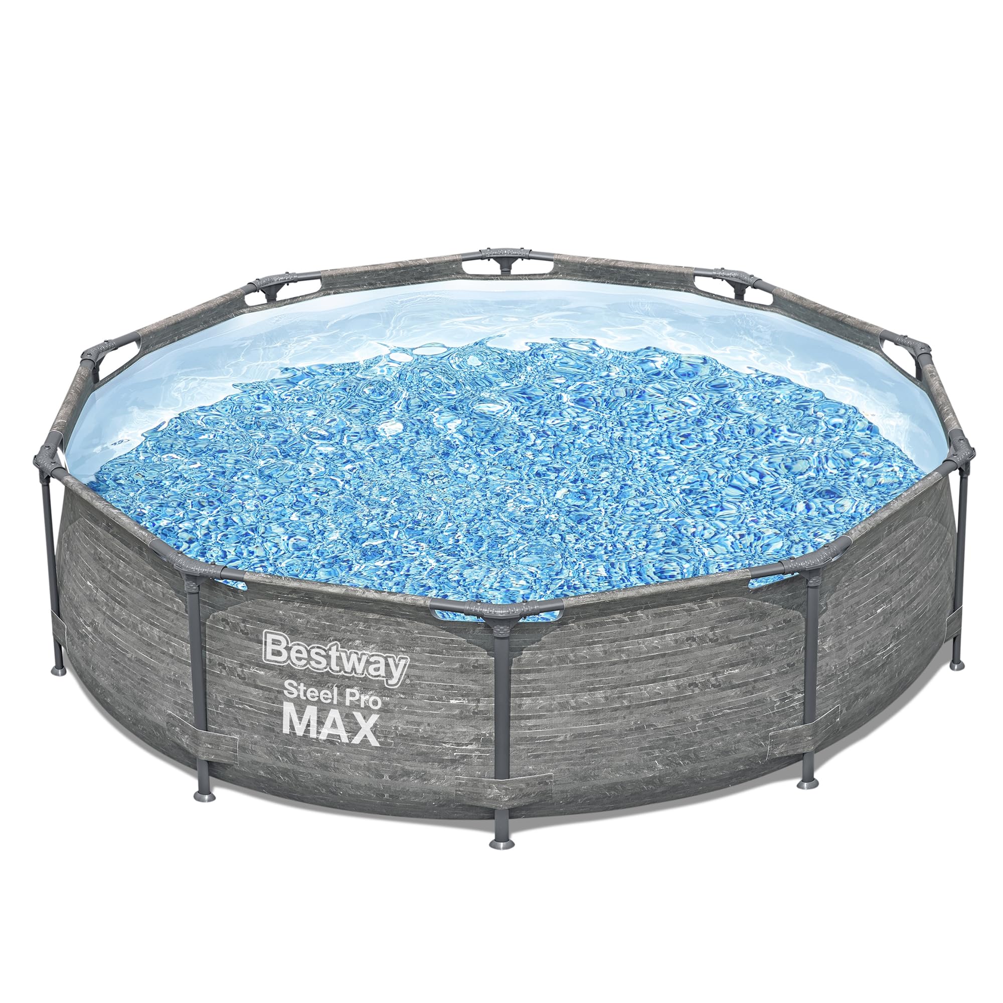 Bestway Steel Pro MAX 10' x 30" Above Ground Pool, Round Metal Frame Outdoor Swimming Pool Set with Filter Pump, Stacked Stone Print - Image 4