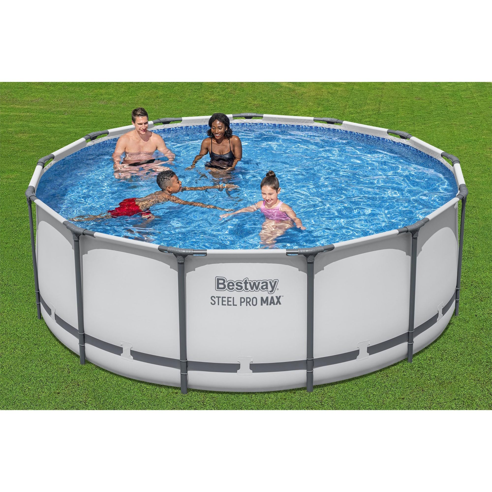 Bestway Steel Pro MAX 13' x 48" Above Ground Pool, Round Metal Frame Outdoor Swimming Pool Set with Filter Pump, Ladder, and Cover, Gray - Image 2