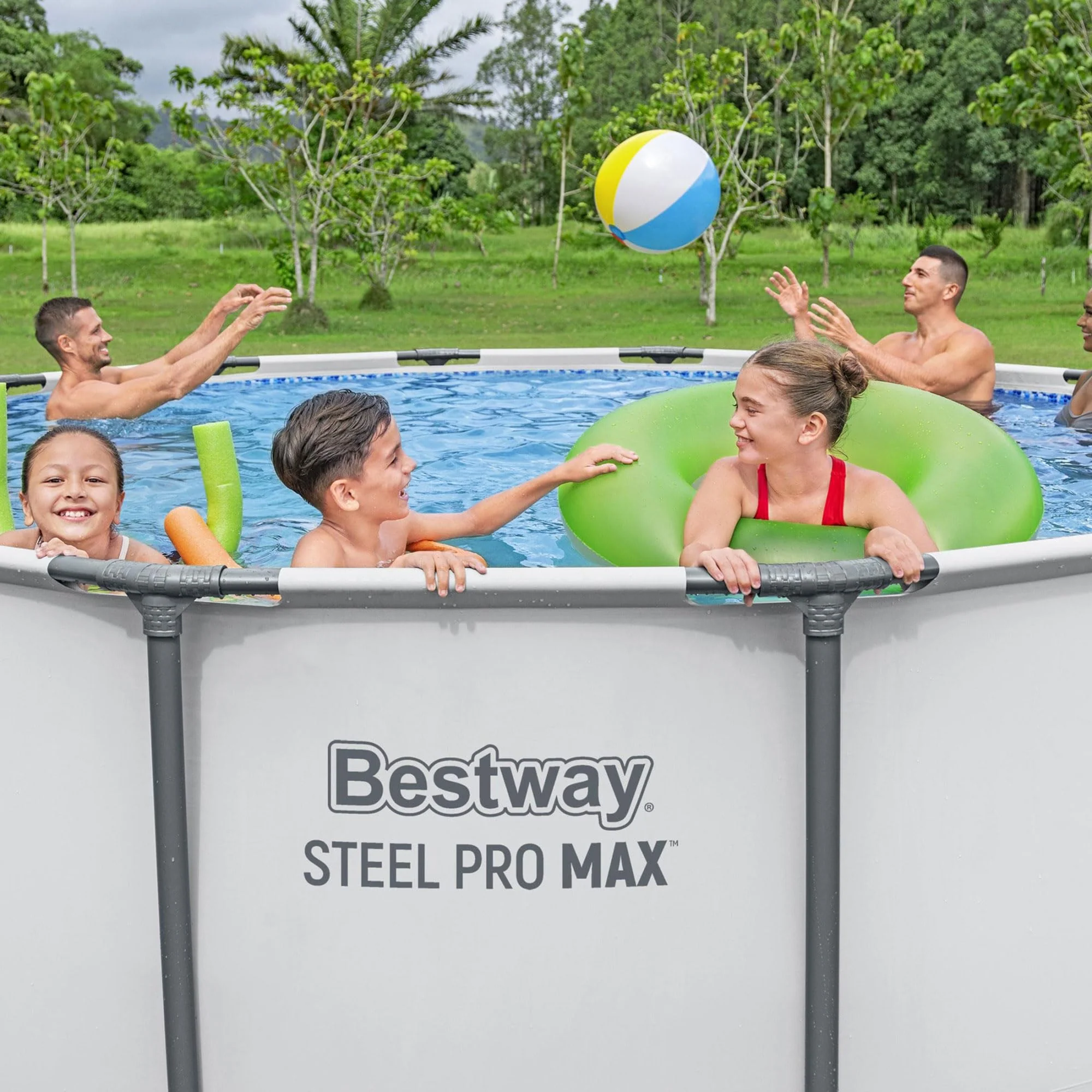 Bestway Steel Pro MAX 13' x 48" Above Ground Pool, Round Metal Frame Outdoor Swimming Pool Set with Filter Pump, Ladder, and Cover, Gray - Image 3