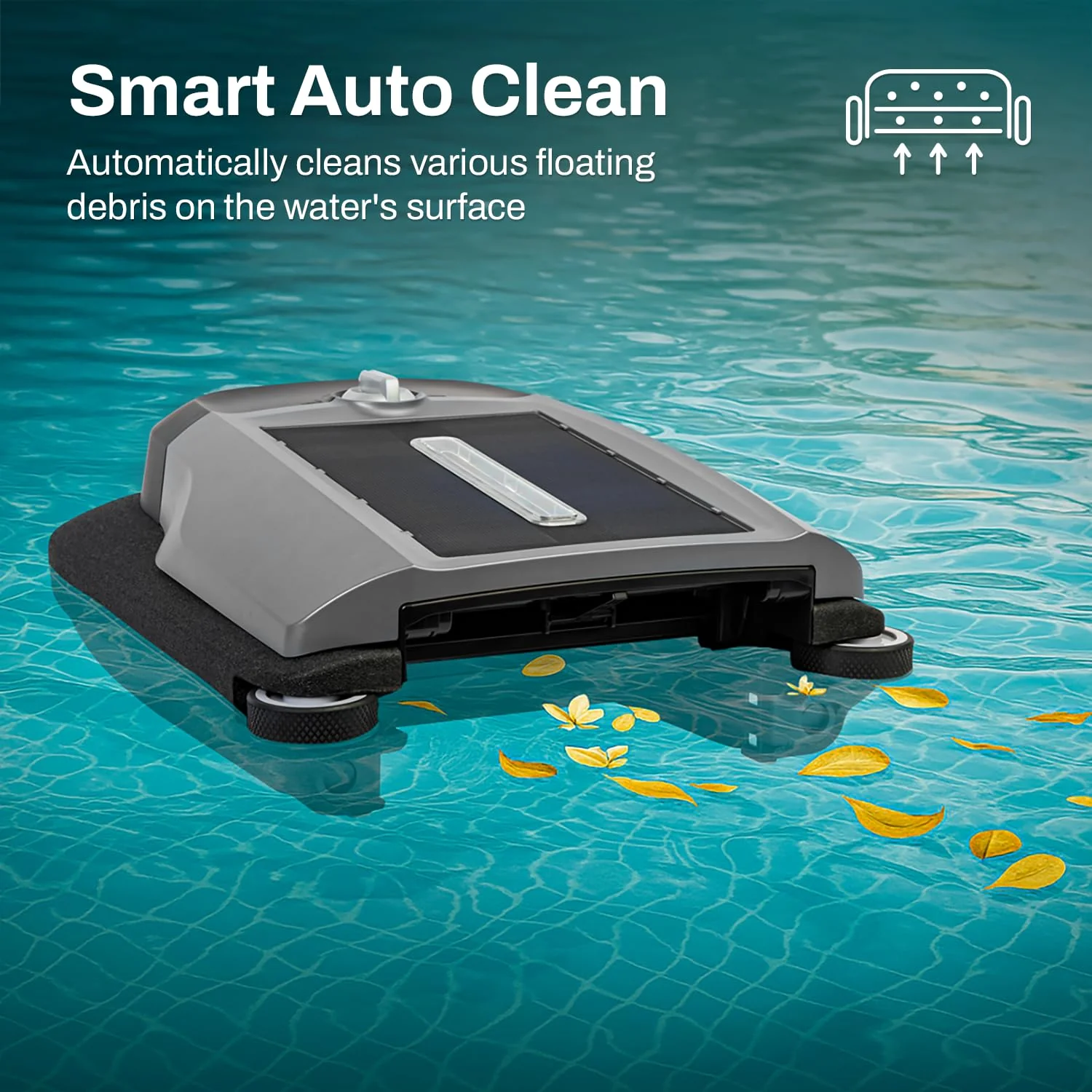 Betta Flex Solar-Powered Robotic Pool Skimmer – Cordless with Dual Cleaning Modes, Soft-Touch Pool Protection. Compatible with Infinity Edge, In-Ground & Above-Ground Pools (Grey) - Image 6