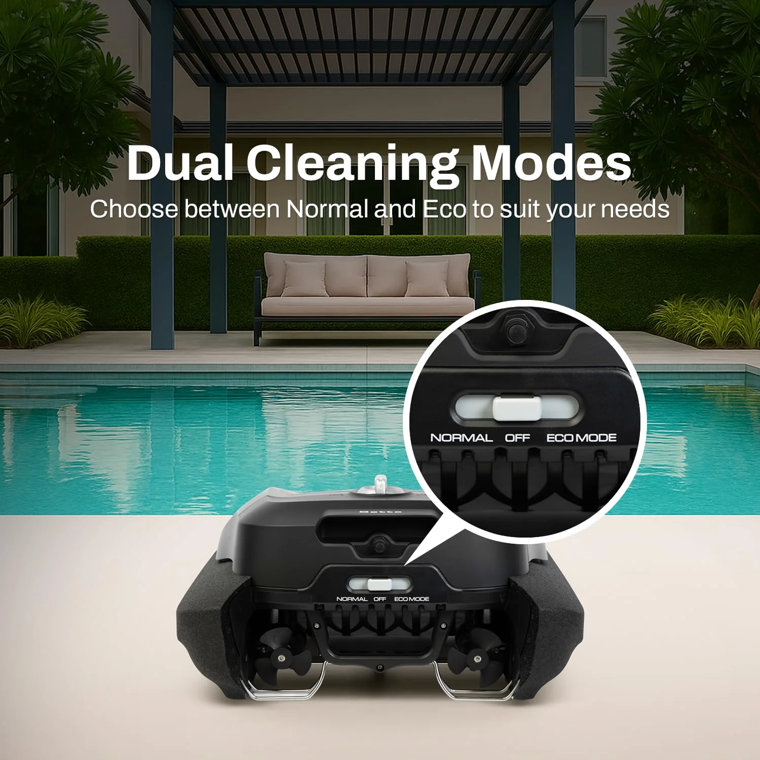 Betta Flex Solar-Powered Robotic Pool Skimmer – Cordless with Dual Cleaning Modes, Soft-Touch Pool Protection. Compatible with Infinity Edge, In-Ground & Above-Ground Pools (Grey) - Image 8