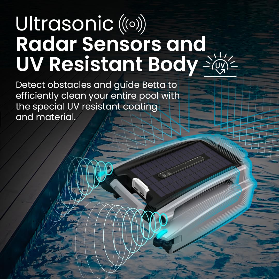 Betta SE Plus - Solar-Powered Robotic Pool Skimmer with 24/7 Continuous Cleaning Power, Dual Charging Options, Twin Salt Chlorine Tolerant Motors, and Shallow Water Safeguard - Image 4