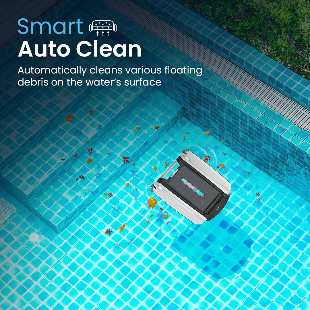 Betta SE Solar Powered Automatic Robotic Pool Surface Skimmer Cleaner with 24/7 Continuous Cleaning Battery Power and Re-Engineered Twin Salt Chlorine Tolerant Motors (White) - Image 7
