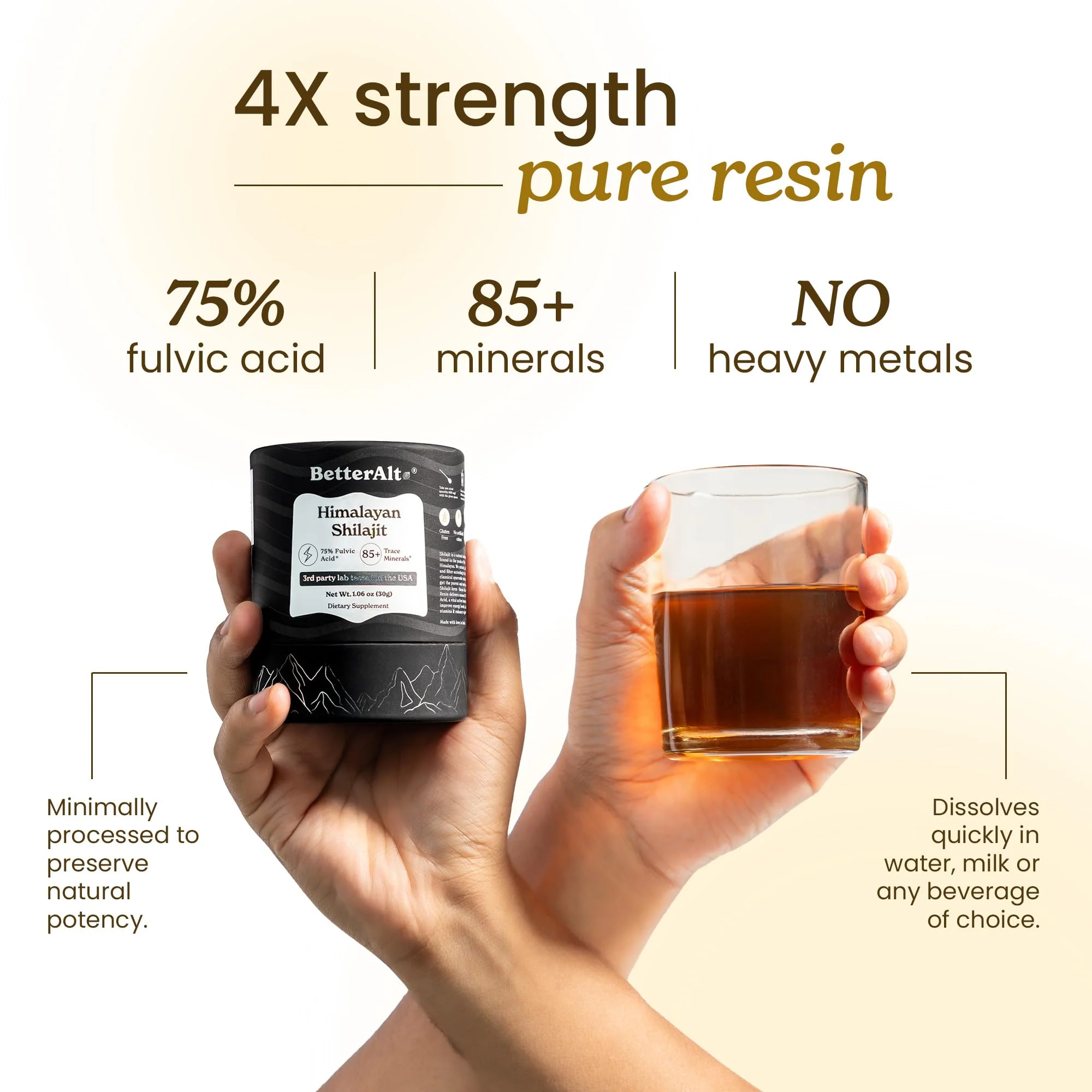 Better Alt Pure Himalayan Shilajit Resin Pack of 1 High Potency Gold Grade 75 Servings for Energy Boost & Immune Support, 85+ Trace Minerals, 75%+ Fulvic Acid, with Lab Test Report,400 mg - Image 7