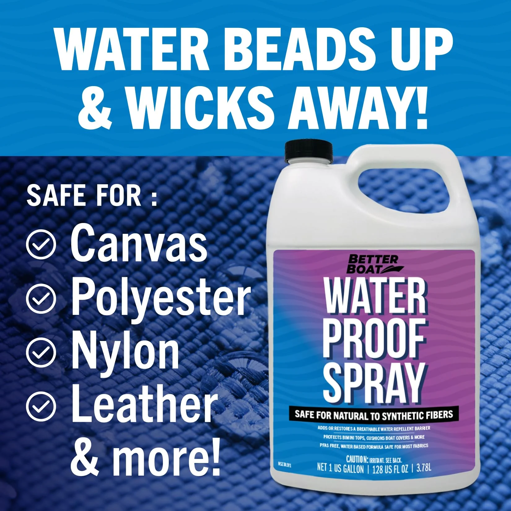 Better Boat Waterproofing Spray for Fabric 1 Gallon, Heavy Duty Water Proof Spray for Outdoor Canvas, Jackets, Tents, Clothing and Boots, Water Repellent Protector - Image 6