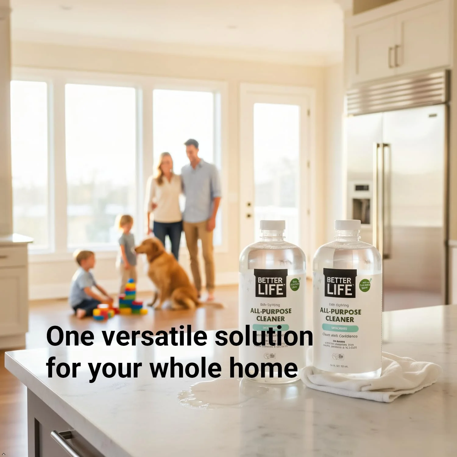 Better Life All Purpose Cleaner - Multipurpose Home and Kitchen Cleaning Spray for Glass, Countertops, Appliances, Upholstery & More - Multi-surface Spray Cleaner - 24oz (Pack of 2) Unscented - Image 2