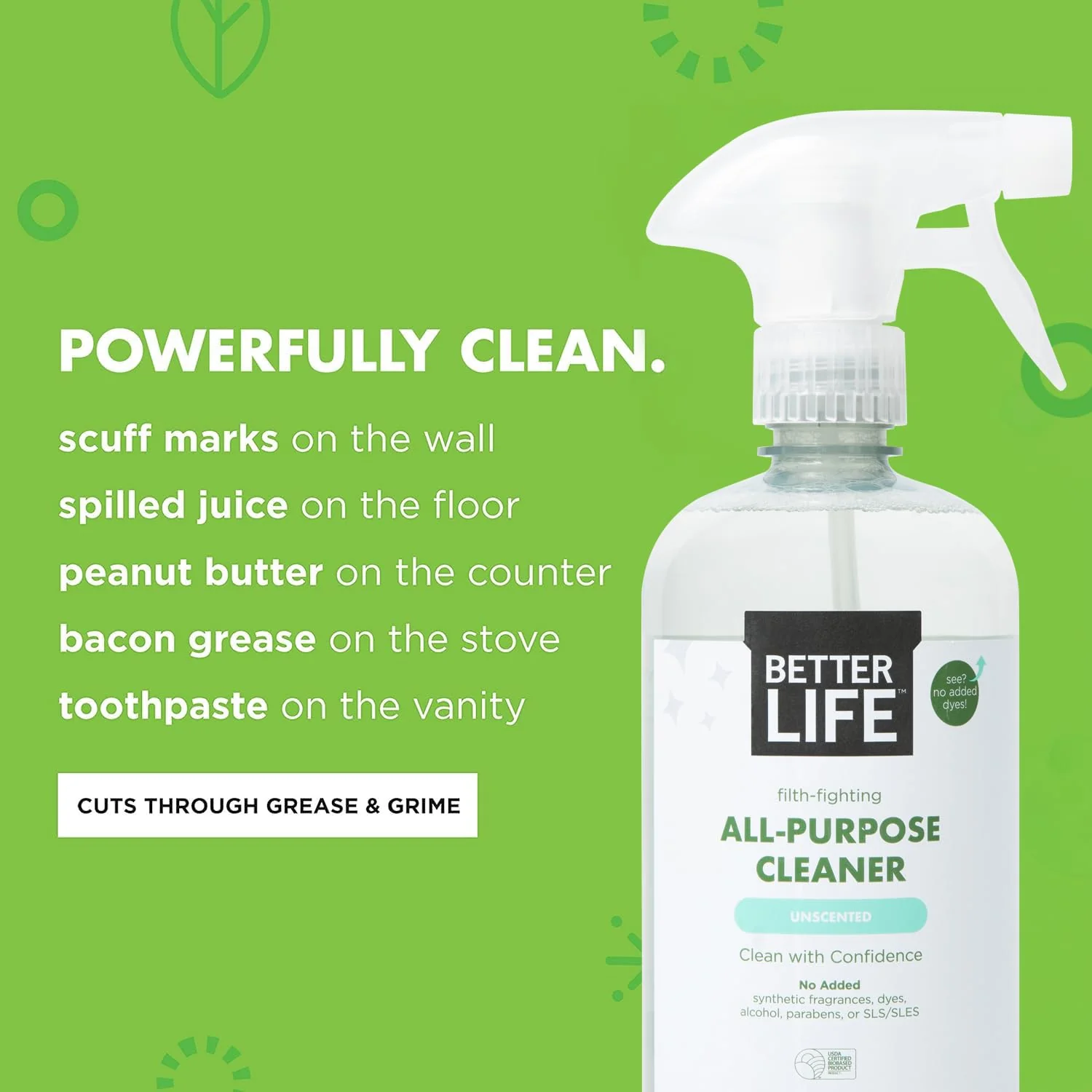 Better Life All Purpose Cleaner - Multipurpose Home and Kitchen Cleaning Spray for Glass, Countertops, Appliances, Upholstery & More - Multi-surface Spray Cleaner - 24oz (Pack of 2) Unscented - Image 8