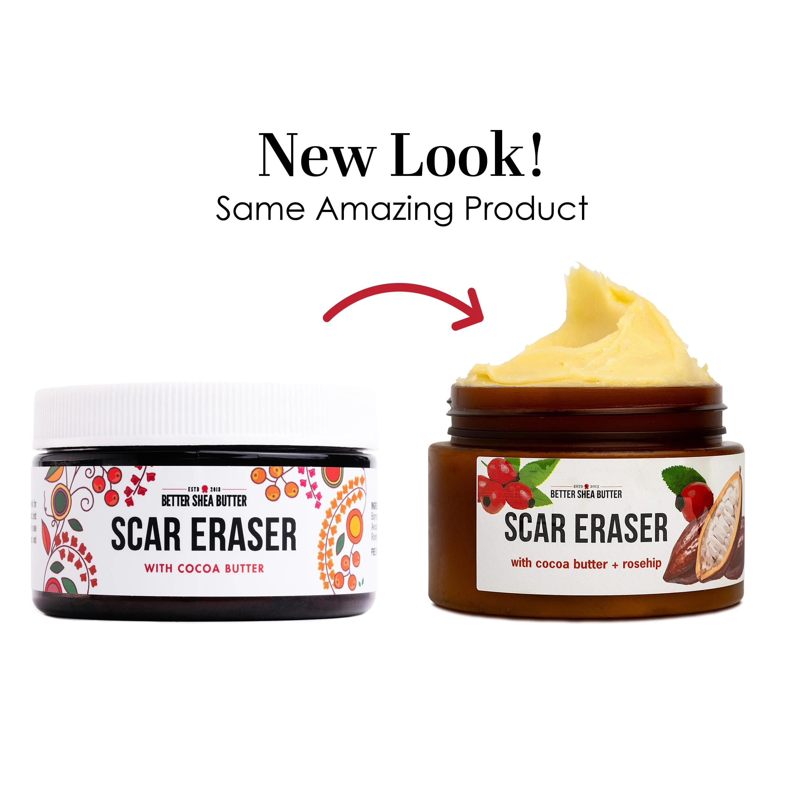 Better Shea Butter Scar Eraser Balm - Cocoa Butter Cream for Stretch Marks and Dark Spots, Burns, Old Scars - Acne Scars - Designed w Zero Synthetic Ingredients, 4 oz - Image 5