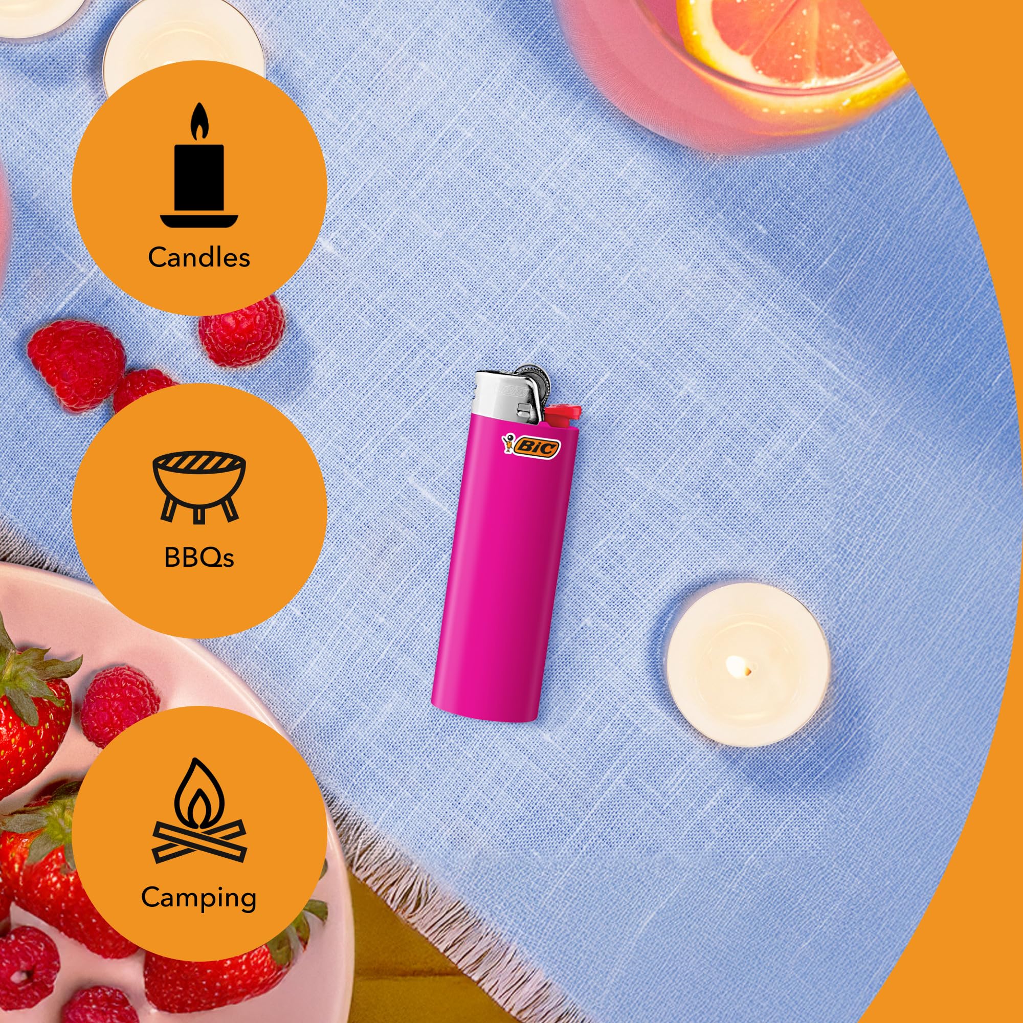 BIC Classic Lighters, Pocket Lighter Style, Fashion Assorted Colors, 50 Count Tray Disposable Lighters - Image 6