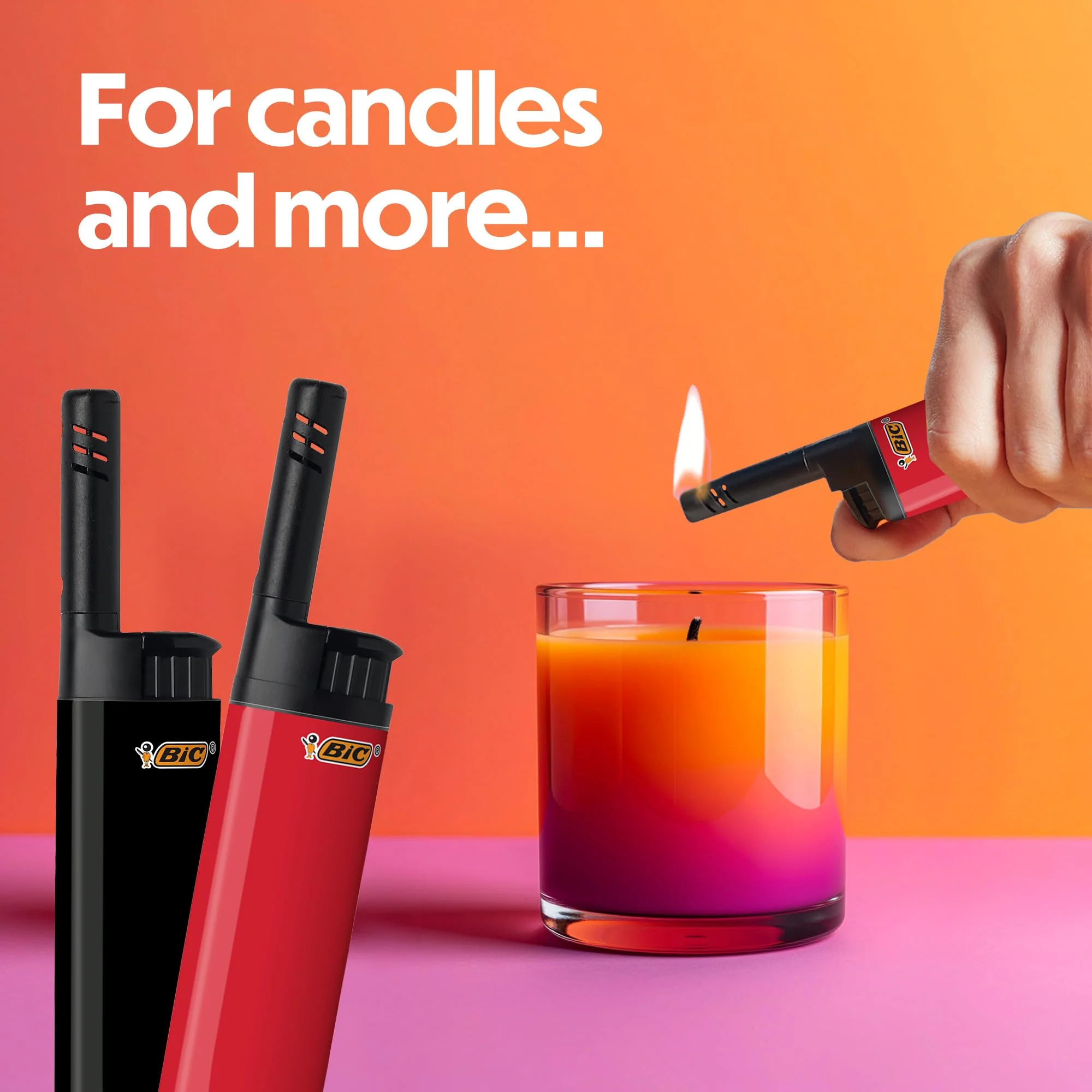 BIC EZ Reach Lighters, Long Metal Wand Candle Lighter, Home Décor Collection, 6-Pack (Designs May Vary) - Image 4