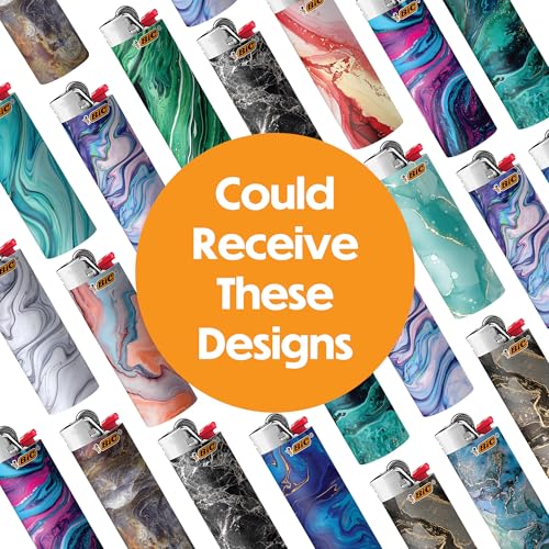 BIC Maxi Pocket Lighter, Special Edition Marble Collection, Assorted Unique Lighter Designs, 8 Count Pack of Lighters (Colors May Vary) - Image 11