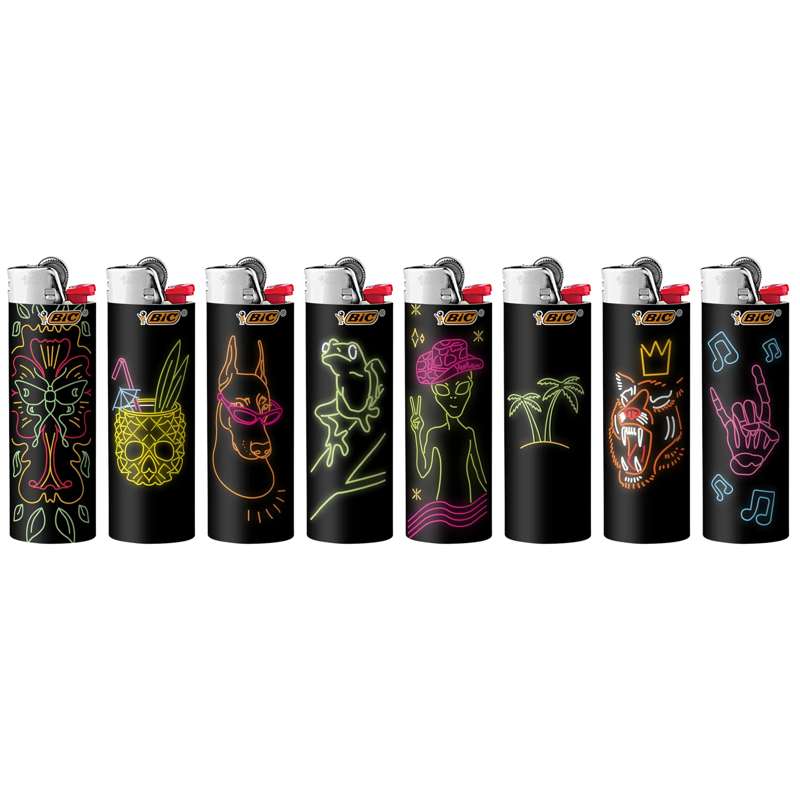 BIC Maxi Pocket Lighter, Special Edition Neon Series, Great for Candles and Firepits, 8 Count Pack of Lighters - Image 7