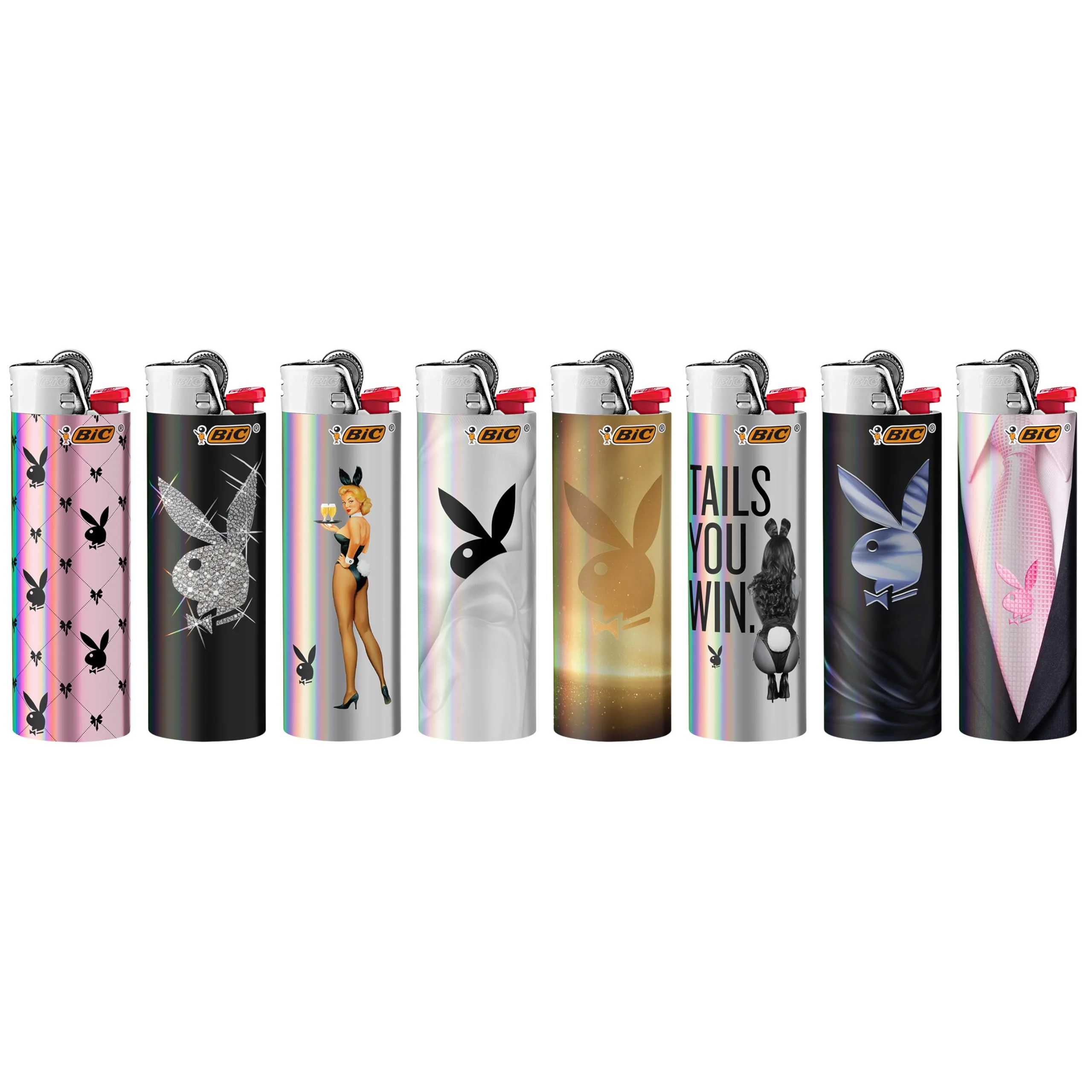 BIC Pocket Lighter, Special Edition Playboy (Holographic) Collection, Assorted Unique Lighter Designs, 8 Count Pack of Lighters - Image 8