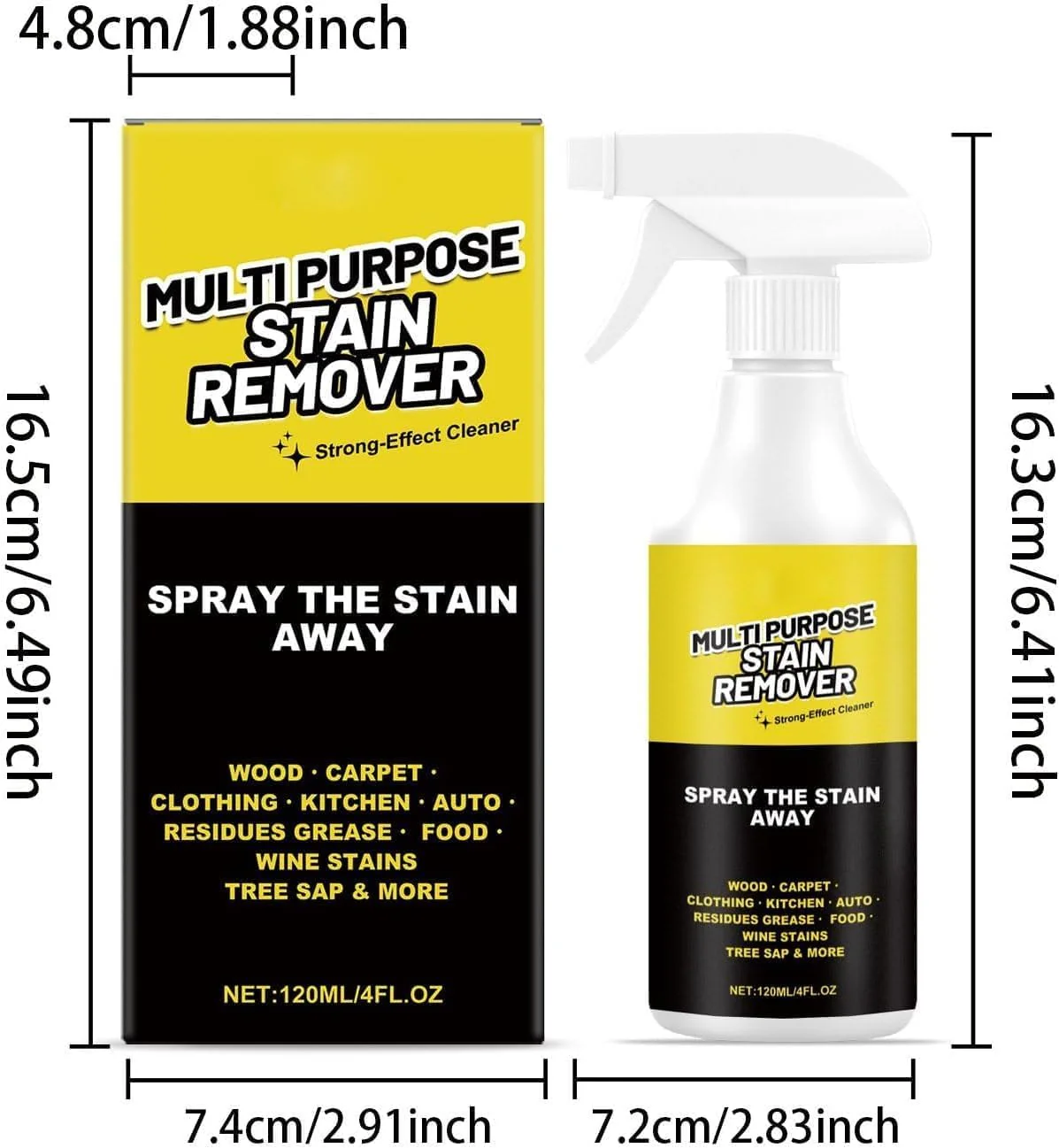Bicotand Power Spray，Multi-Purpose Stain Remover, Heavy-Duty All-Surface Cleaner Quick-Acting Formula Removes Water Stains Yellowing & Stubborn Residues - Image 2