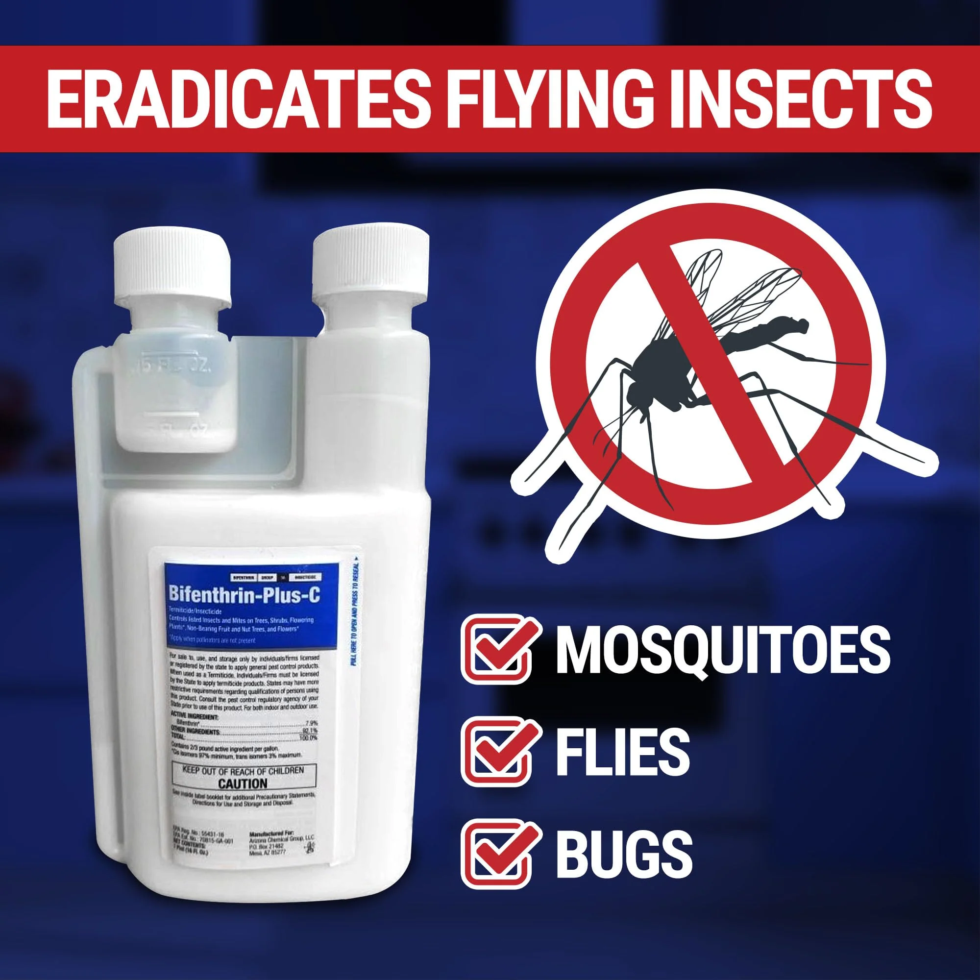 Bifenthrin Plus-C Insecticide (16 oz) - Roach Killer Indoor Infestation, Termite Treatment, Ant Control & Wasp Spray - Home Defense Pest Control, Residential, Commercial, and Industrial Use - Image 3