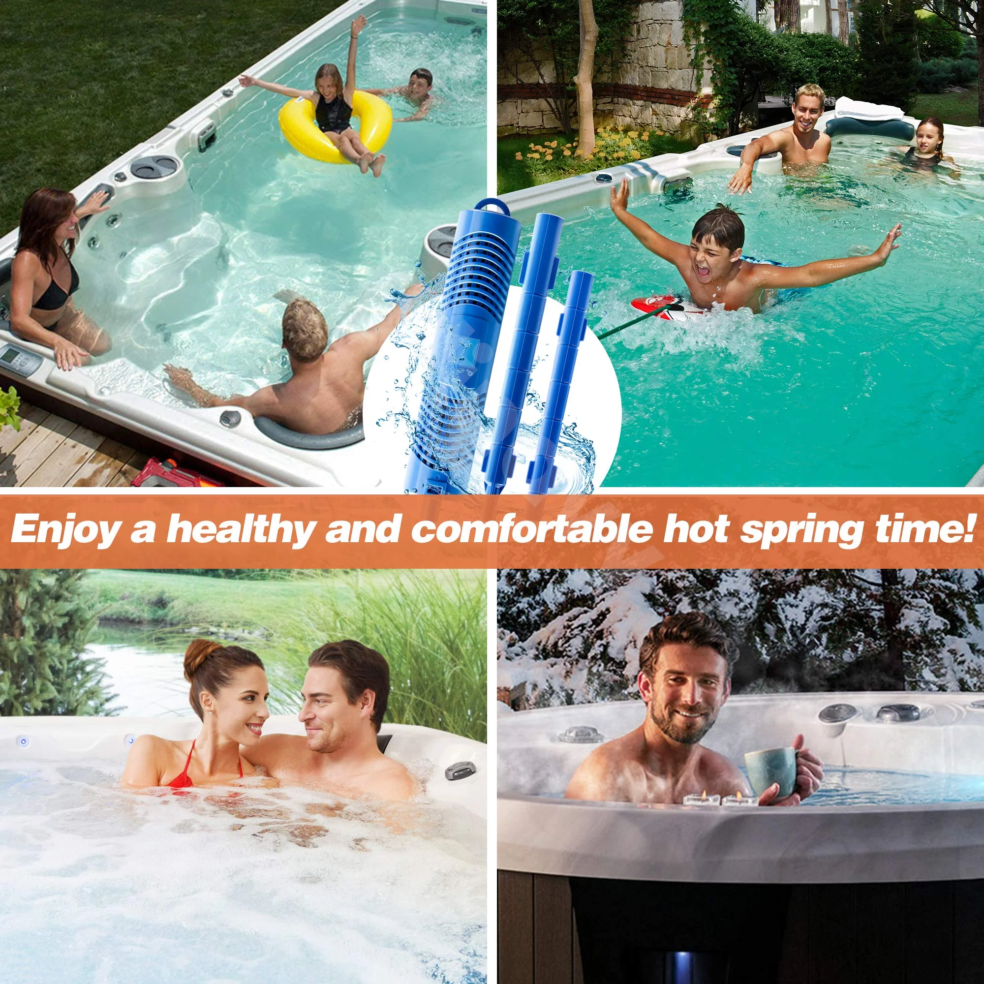Bilinavy Spa in-Filter Mineral Sticks Parts for Hot Tub Filter Cartridge, Last for 4 Months, Blue, 2PCS - Image 2
