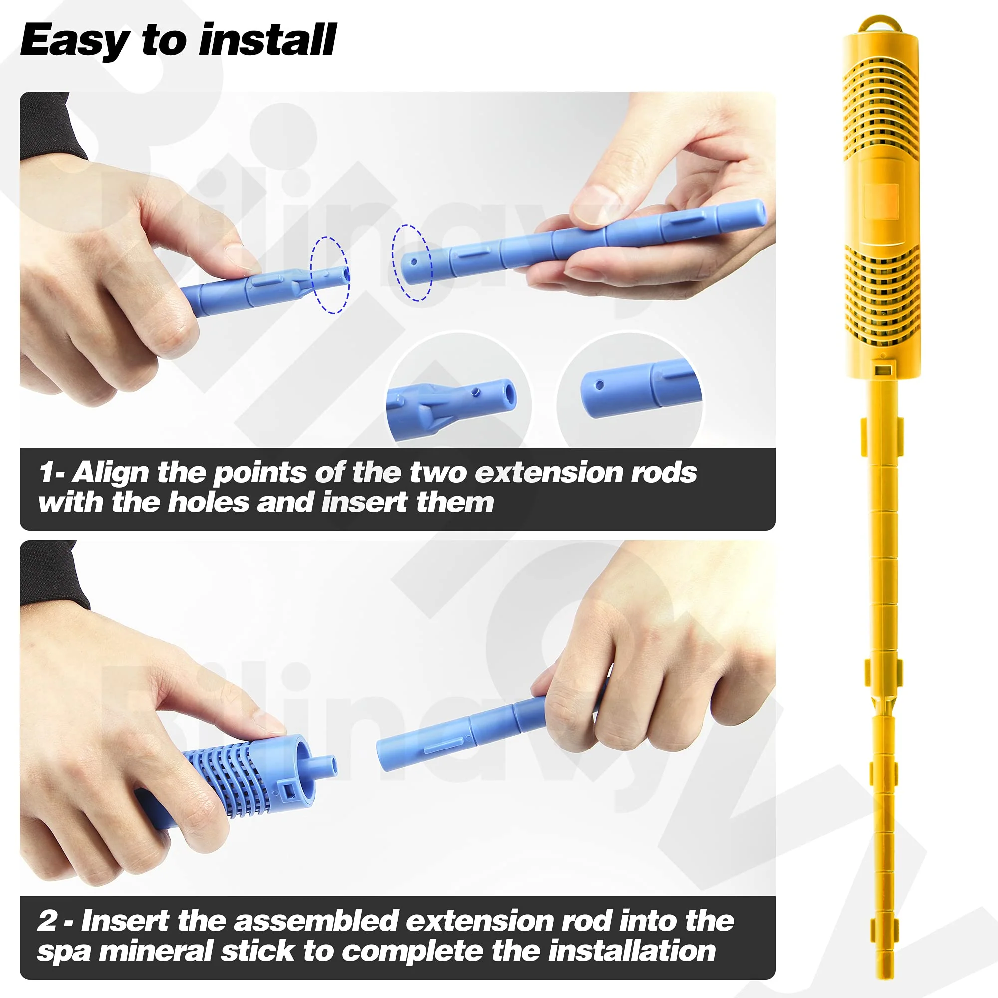 Bilinavy Spa in-Filter Mineral Sticks Parts for Hot Tub Filter Cartridge, Last for 4 Months, Yellow, 2PCS - Image 4