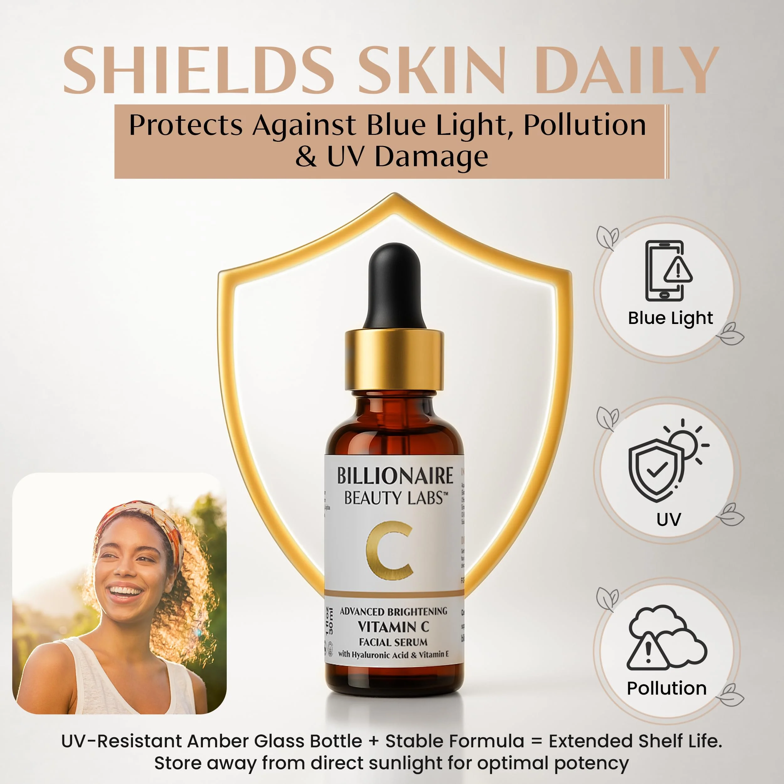 Billionaire Beauty Labs Vitamin C Serum for Face with Hyaluronic Acid, Vitamin E & Botanical Extracts – Advanced Facial Serum for Radiance, Hydration & Smoother Skin, 30ml - Image 9