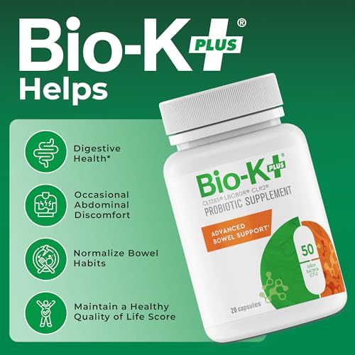 Bio-K+ Probiotic Advanced Bowel Support – 50 Billion CFU – Vegan, Gluten-Free, Non-GMO – Supports Digestive Health & Regularity – for Men & Women – 20 Probiotic Capsules - Image 6