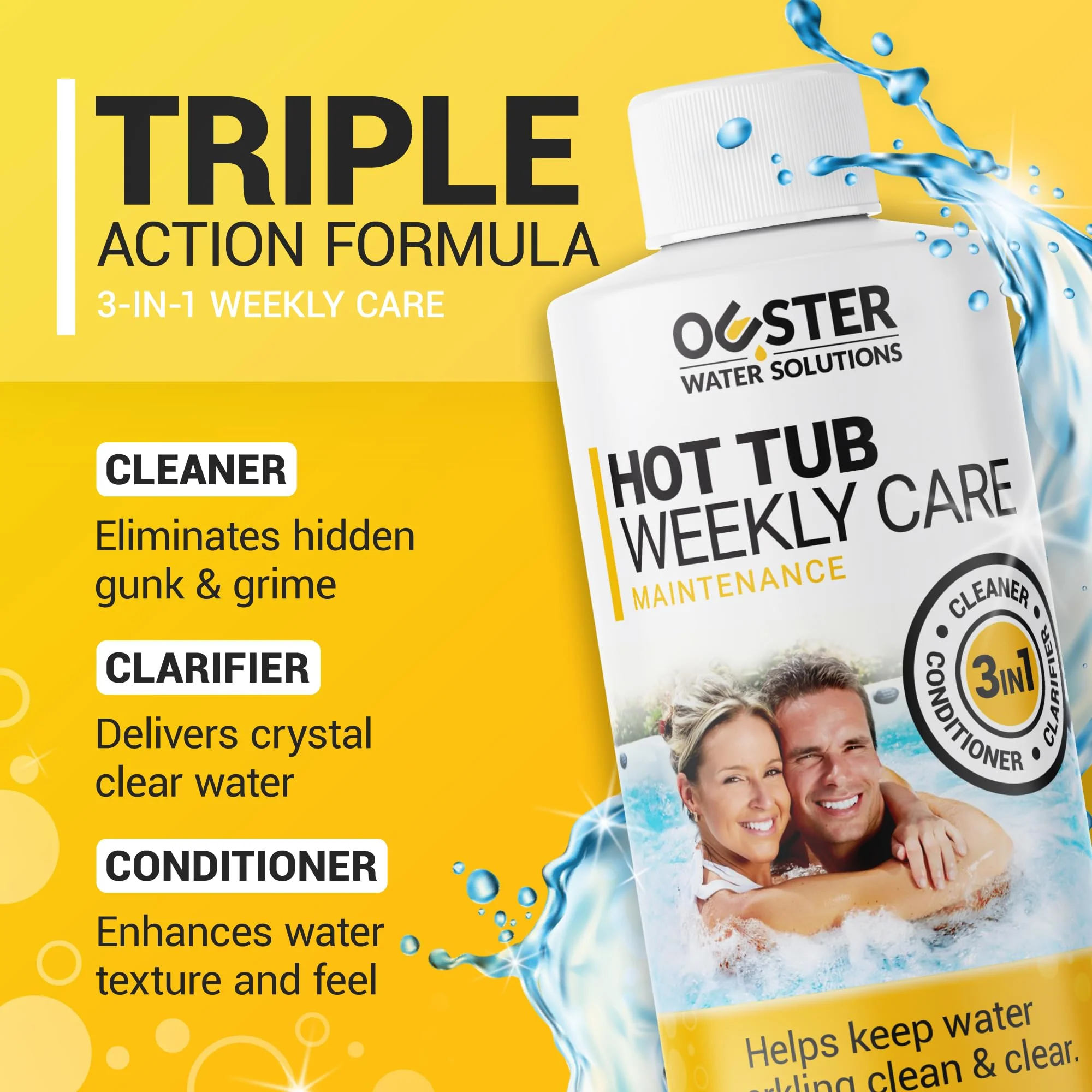 Bio Ouster 3in1 Weekly Hot Tub Cleaner, Conditioner, Clarifier - Hot Tub Chemicals for Standard & Inflatable Spas - Spa Chemicals for Crystal Clear & Sparkling Clean Water - Made in USA (16oz) - Image 9