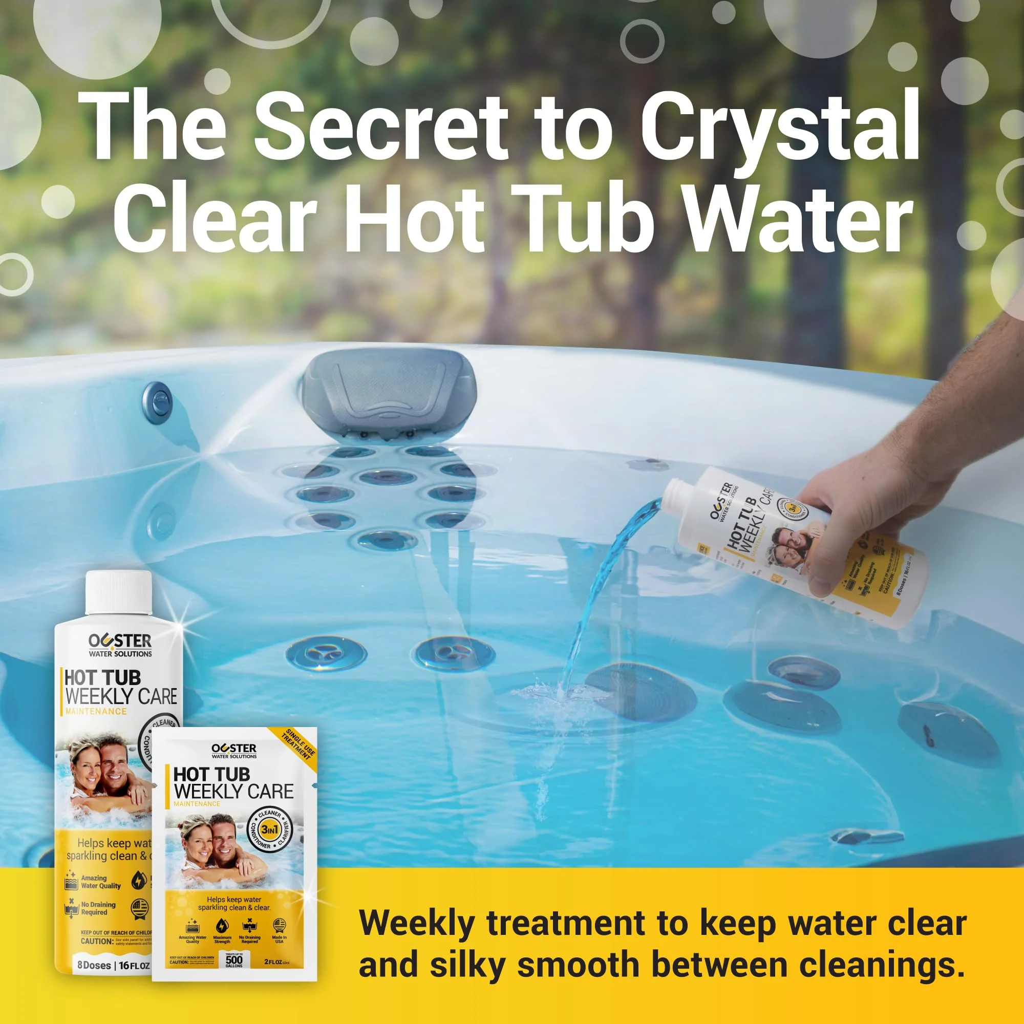 Bio Ouster 3in1 Weekly Hot Tub Cleaner, Conditioner, Clarifier - Hot Tub Chemicals for Standard & Inflatable Spas - Spa Chemicals for Crystal Clear & Sparkling Clean Water - Made in USA (32oz) - Image 8