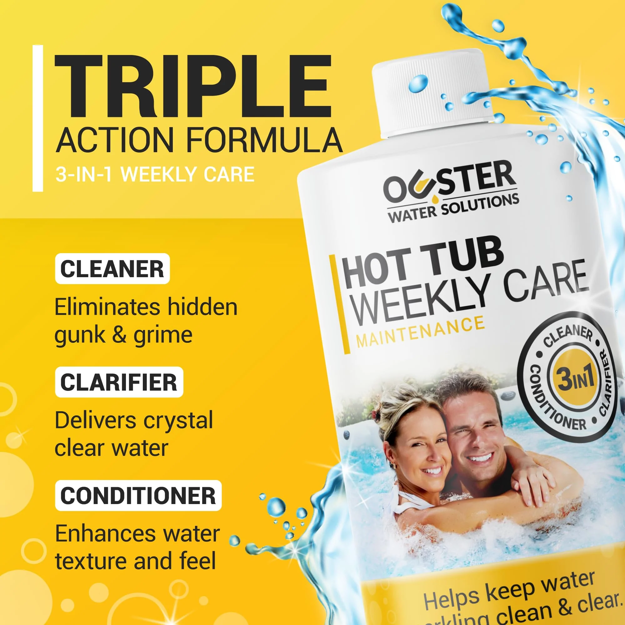 Bio Ouster 3in1 Weekly Hot Tub Cleaner, Conditioner, Clarifier - Hot Tub Chemicals for Standard & Inflatable Spas - Spa Chemicals for Crystal Clear & Sparkling Clean Water - Made in USA (32oz) - Image 9