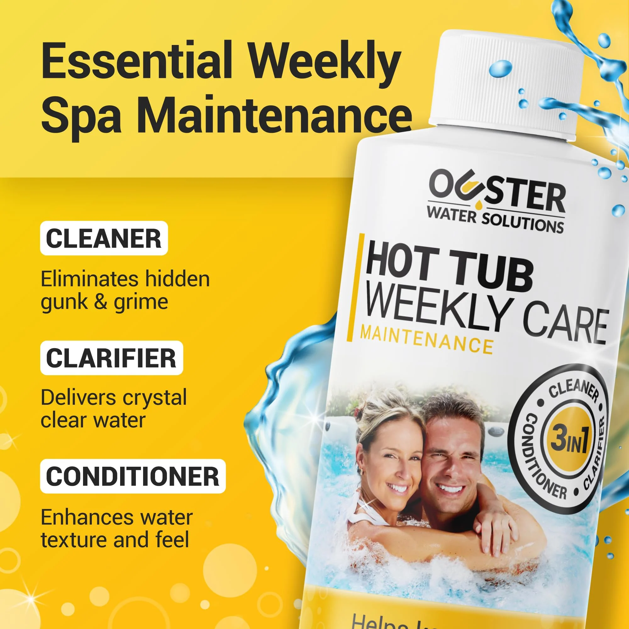 Bio Ouster Hot Tub Chemicals Kit Complete Hot Tub Cleaner Kit with 3in1 Weekly Care, Power Purge Jet Cleaner, Towel, Measuring Cup for Standard and Inflatable Spas Made in USA - Image 3