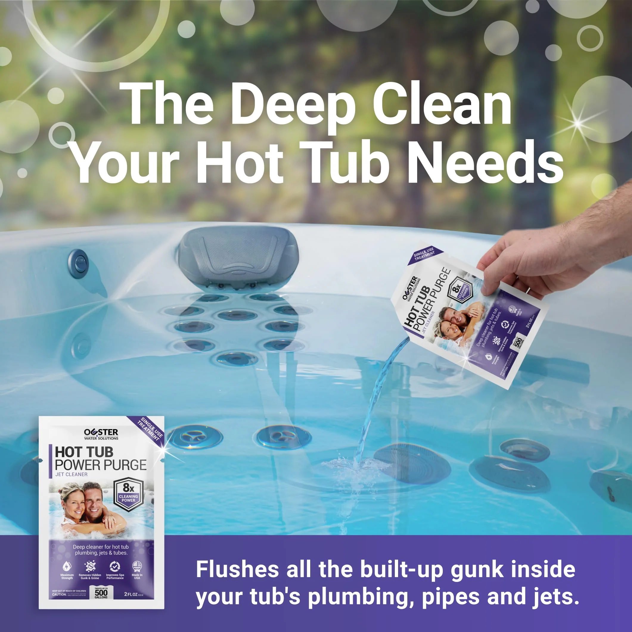 Bio Ouster Power Purge Hot Tub Jet Cleaner w/Towel - Deep Hot Tub Cleaner for Jets, Tubes, Plumbing - for Standard & Inflatable Spas - Removes Gunk Buildup for Crystal Clear Water - Made in USA (Kit) - Image 7