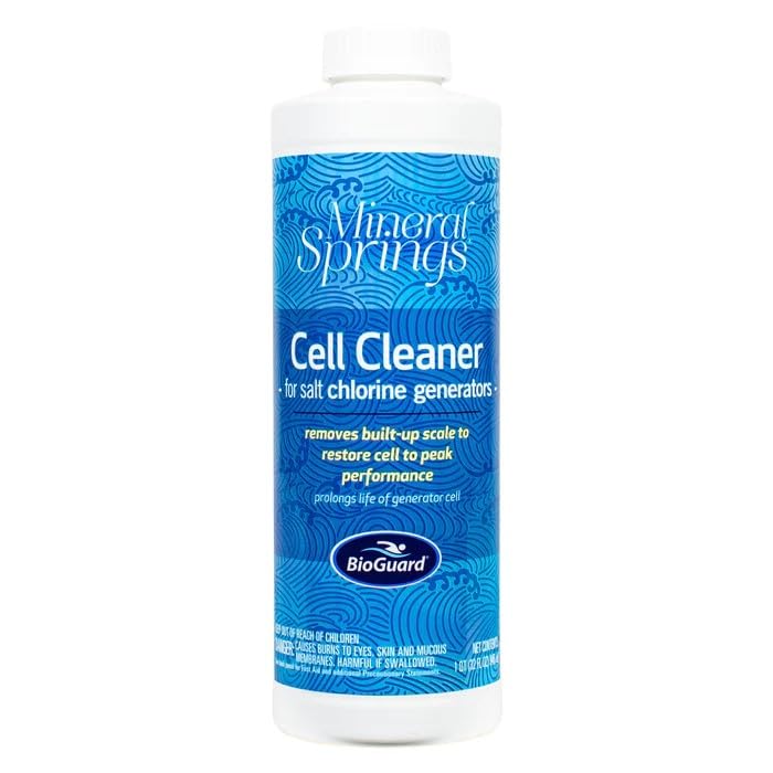BioGuard Mineral Springs Cell Cleaner for Salt Chlorine Generators, 1 qt, Single, Removes Built-up Scale, Restores Cell to Peak Performance, Prolongs Life of Generator Cell