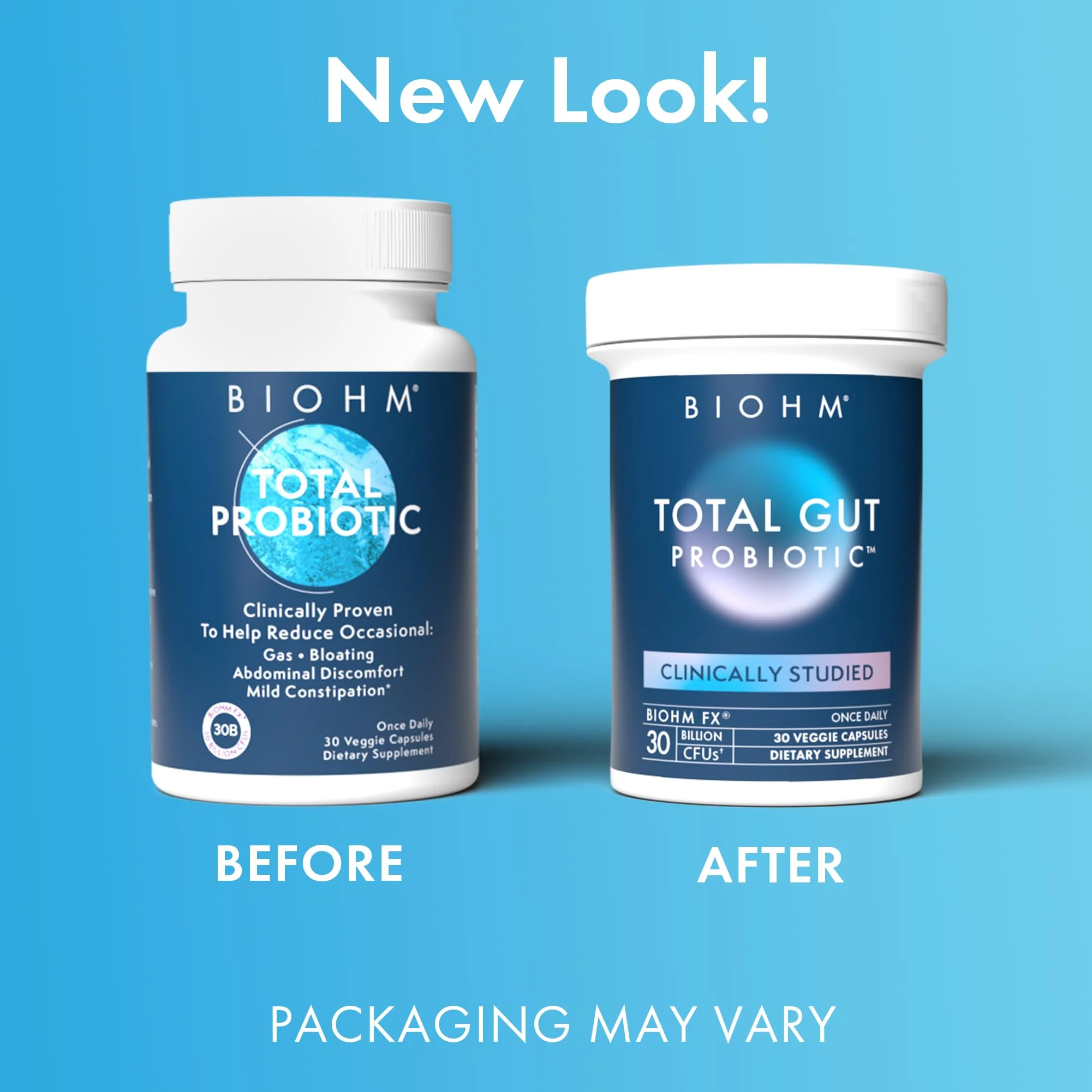 BIOHM Total Probiotic, 30 Billion CFU Daily Probiotics for Women & Men (30 Count) Helps Reduce Occasional Gas & Bloating, Supports Digestion & Total Gut Health, Non-GMO, Vegan - Image 2