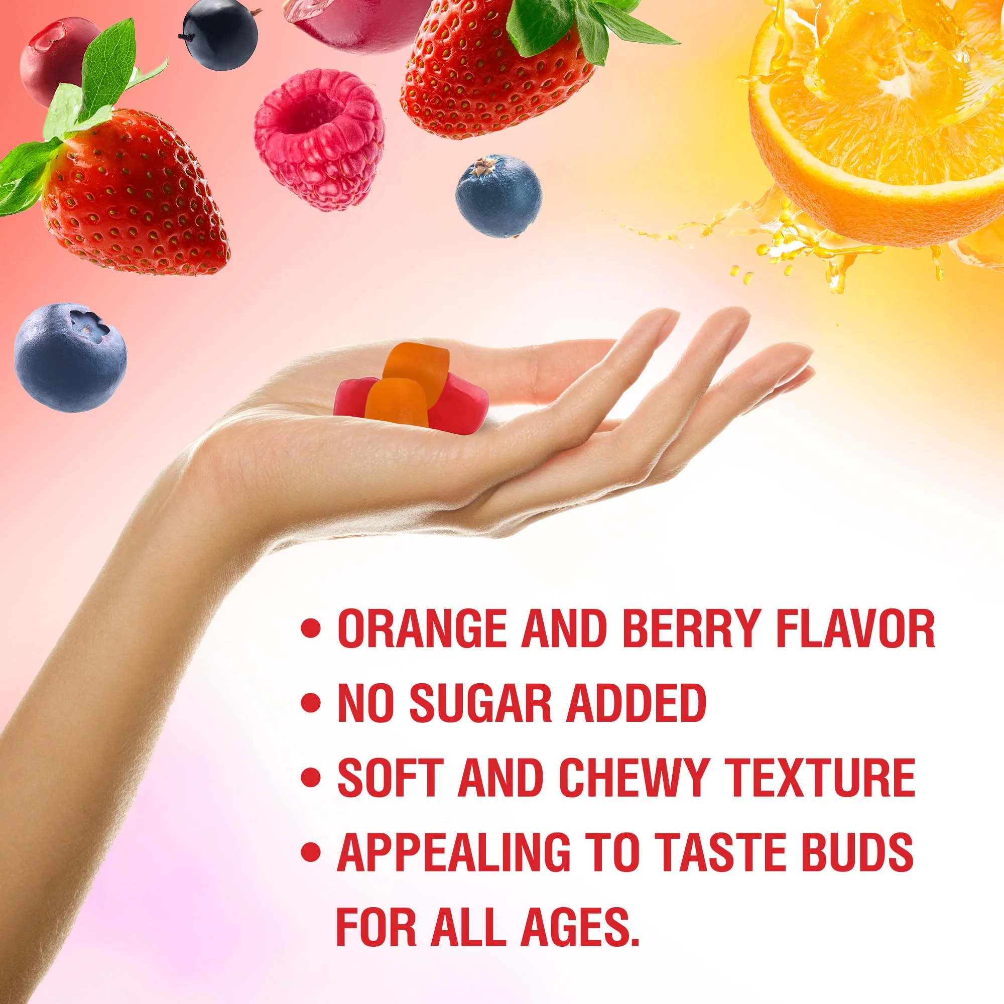 BionerLab Calcium Magnesium Zinc Gummies with Vitamin D3 & K2 - High Potency Enhanced Absorption - Orange and Berry Flavored - Image 4