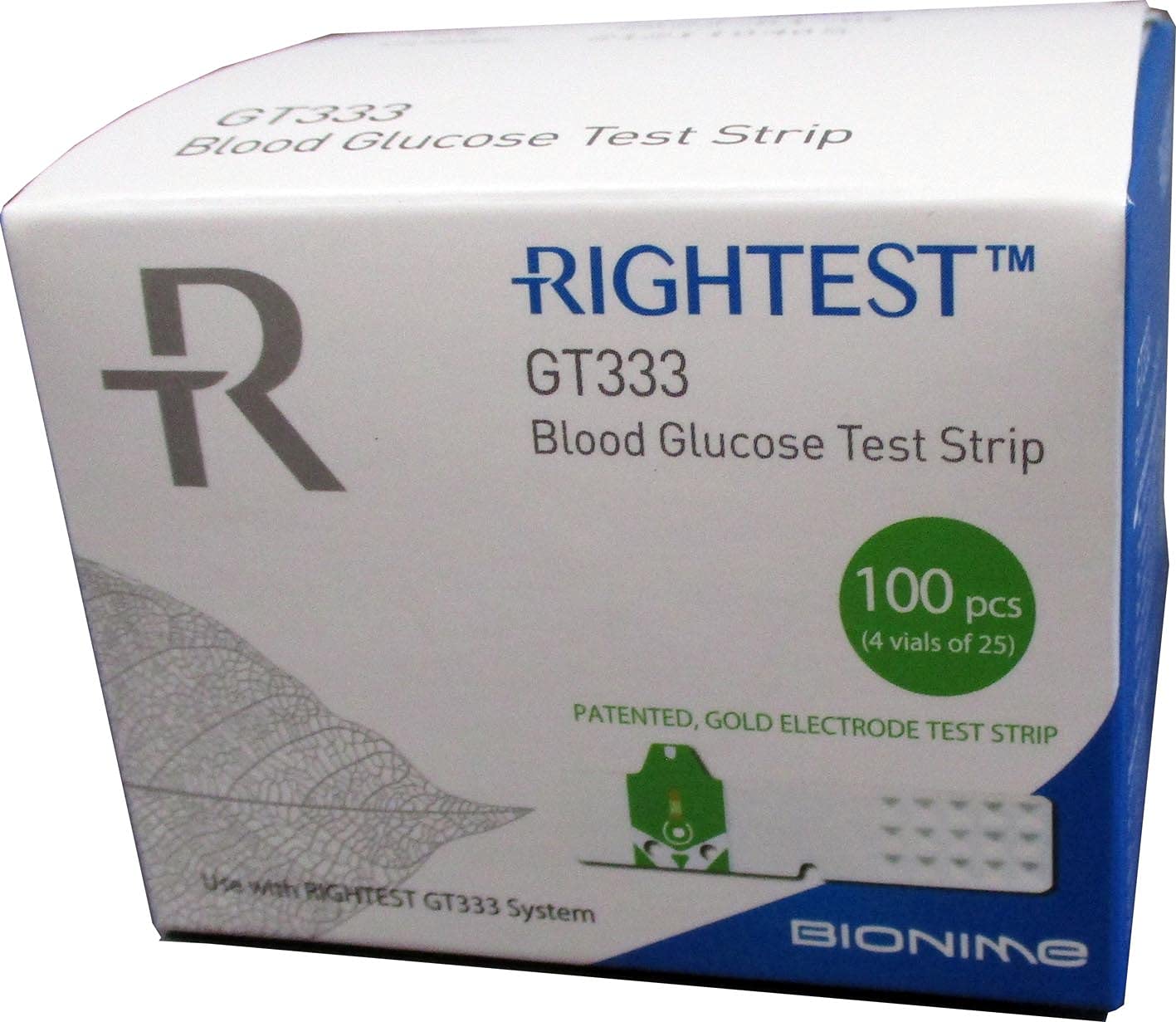 BIONIME RIGHTEST GT333 Blood Glucose Test Strips for use with RIGHTEST GT333 Meter - Blood Sugar Monitoring for Diabetics, Box of 100 - Image 2