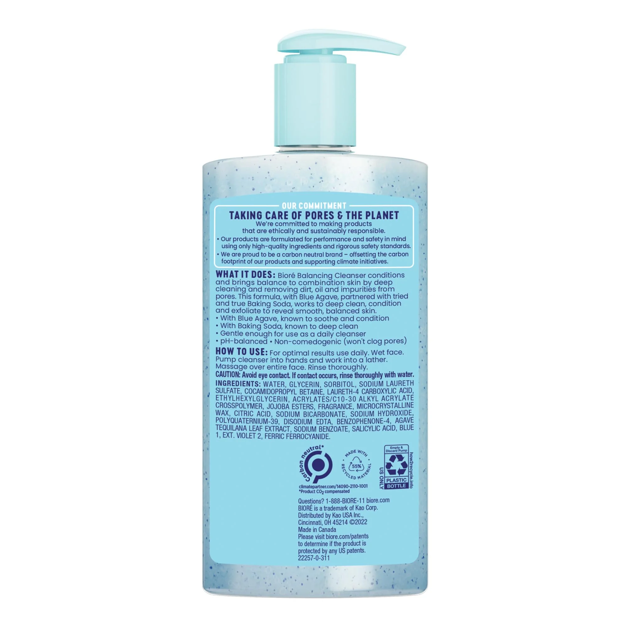 Bioré Balancing Face Wash, Cleanser For Combination Skin, PH Balanced Face Cleanser, Vegan, Cruelty Free 6.77 Oz, Pack of 3 - Image 5